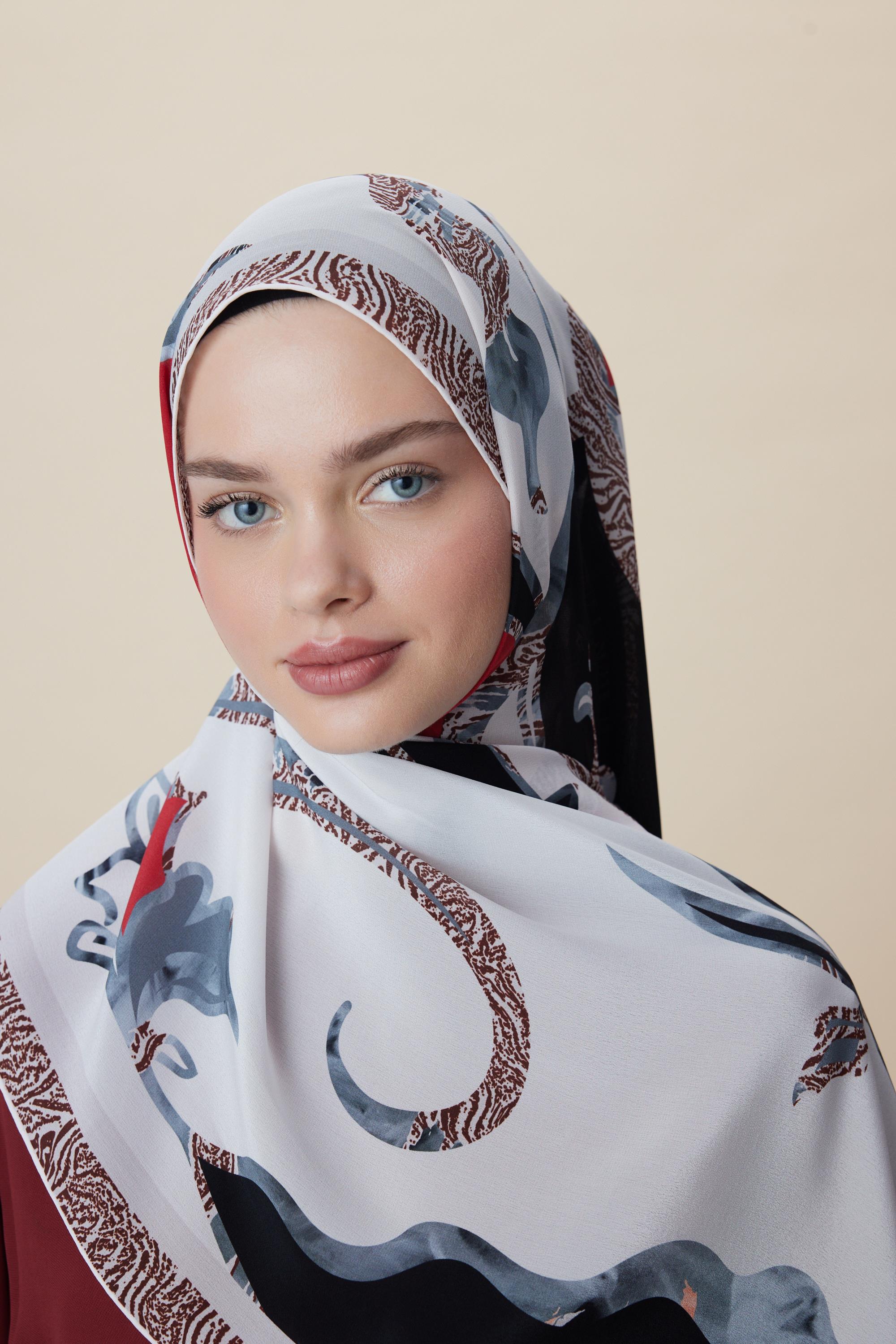 AYÇIL KREP İPEK ŞAL 70*190 CM - KIRMIZI