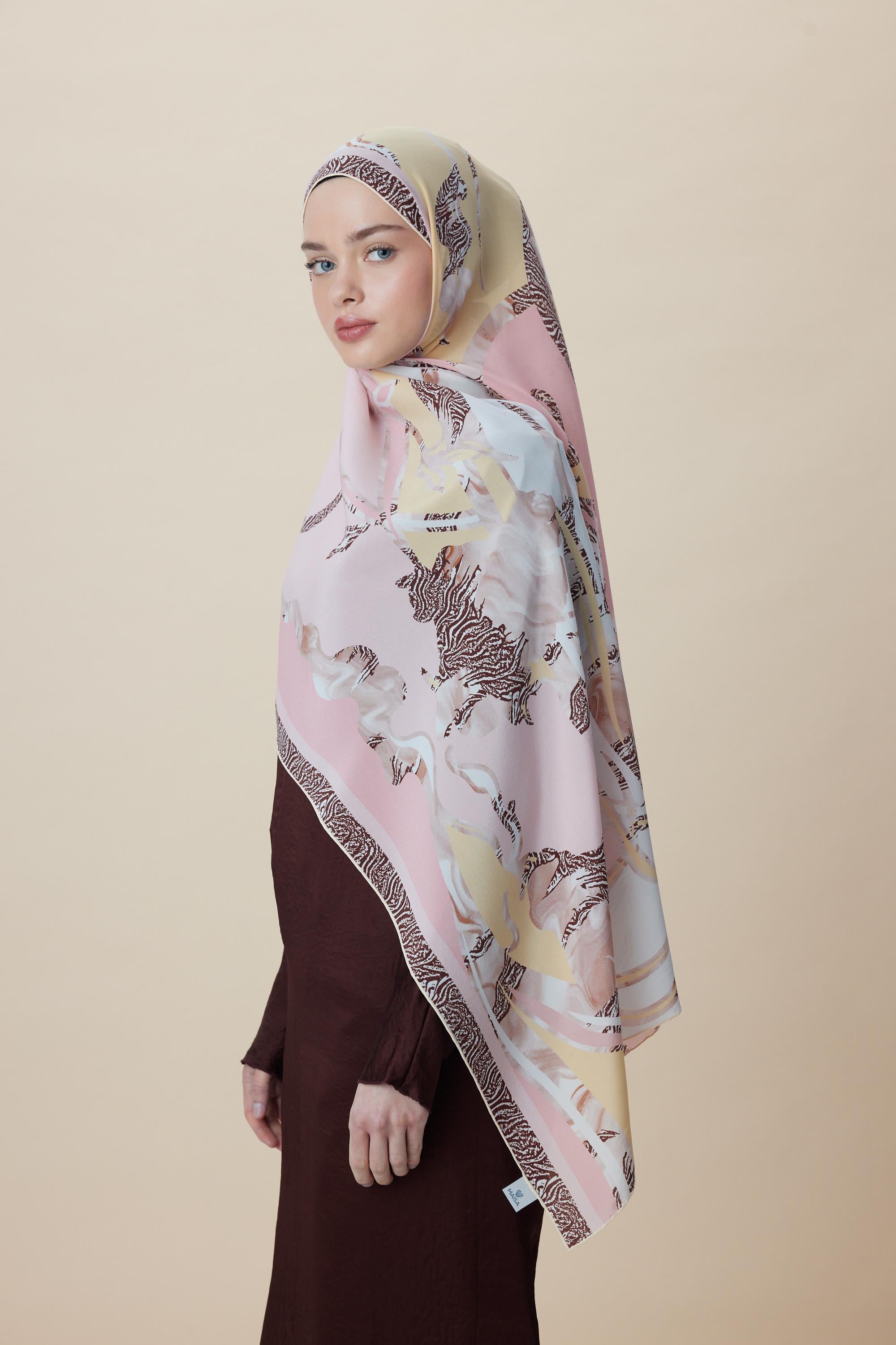 AYÇIL KREP İPEK ŞAL 70*190 CM - PEMBE