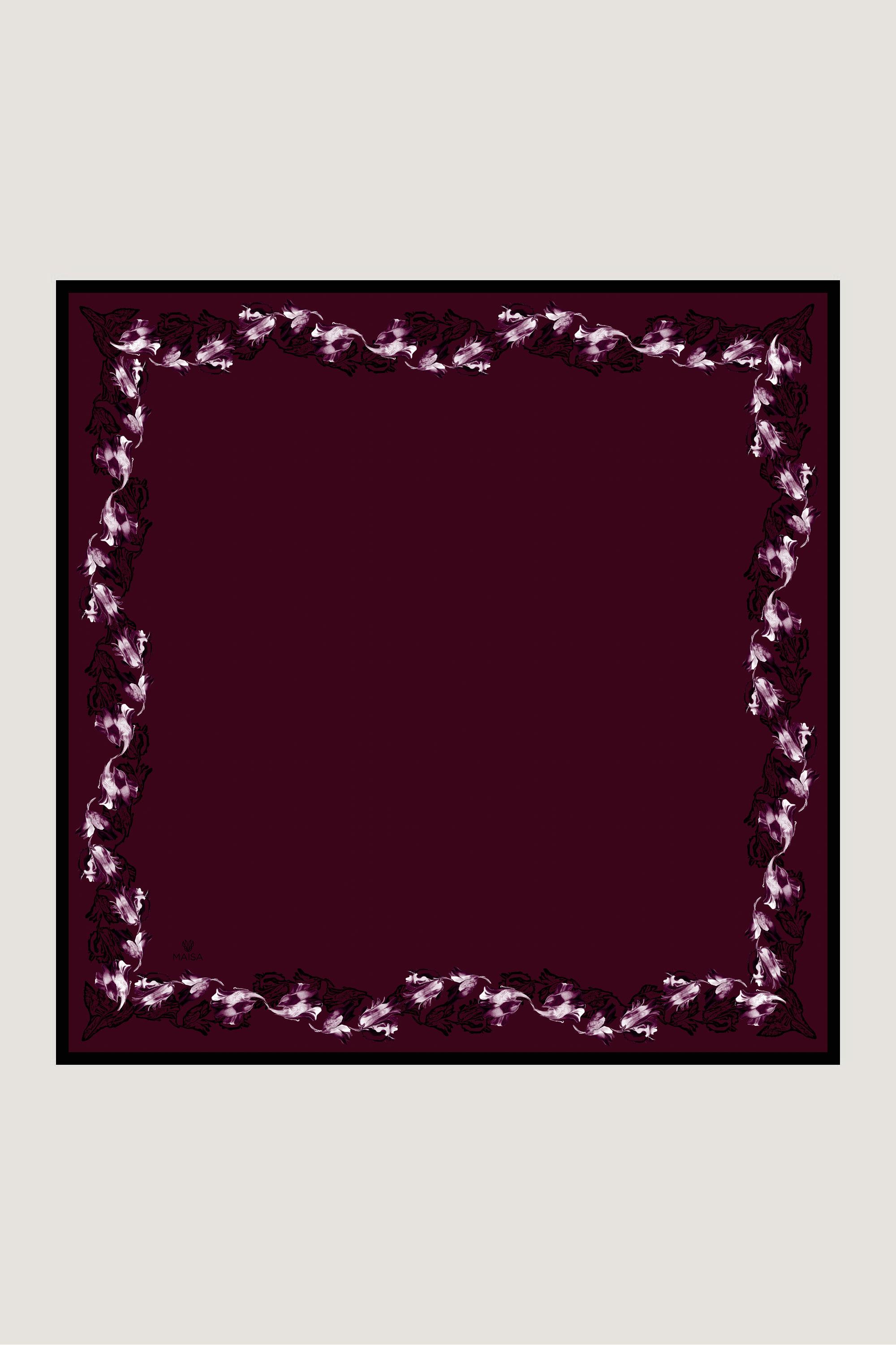 BADE TİVİL İPEK EŞARP 90*90 CM - MÜRDÜM