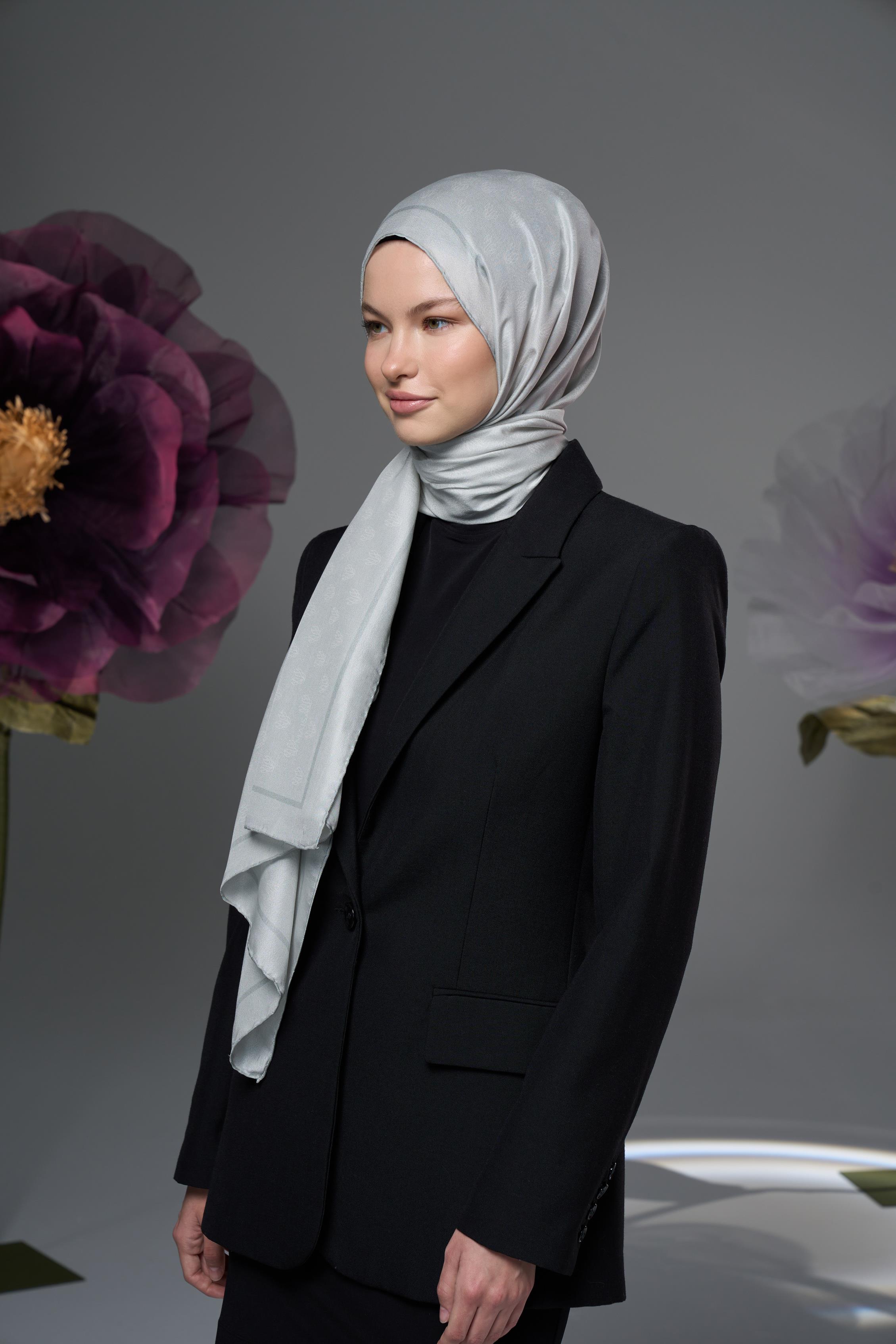 BİRCE PAMUK İPEK ŞAL 70*190 - GRİ