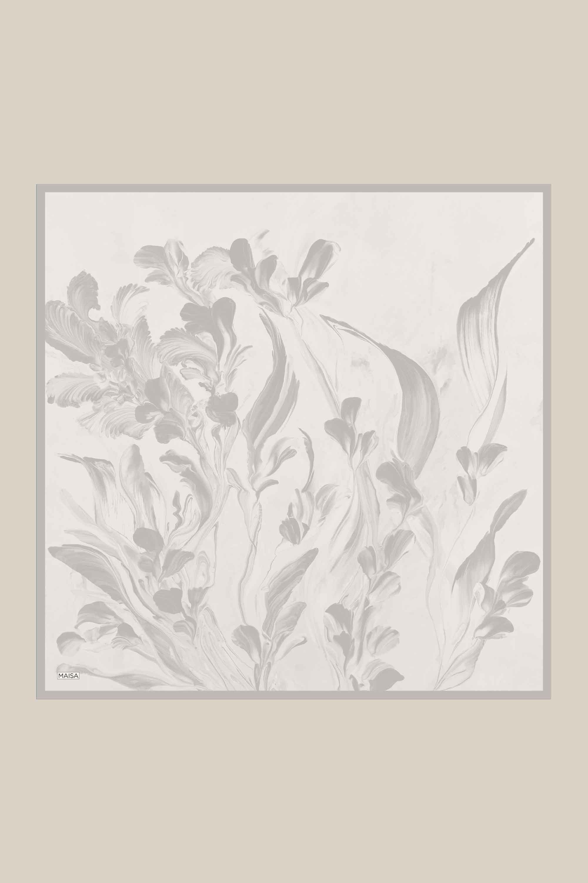BUĞU MULBERRY İPEK EŞARP 90*90 CM - AÇIK GRİ