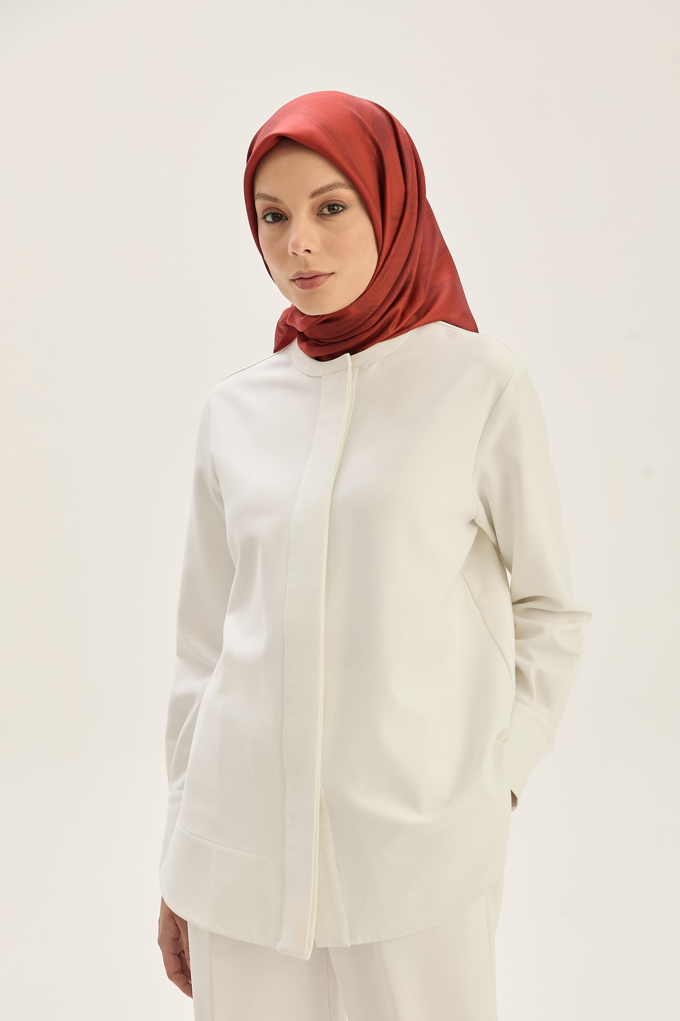 BUĞU MULBERRY İPEK EŞARP 90*90 CM - KIRMIZI