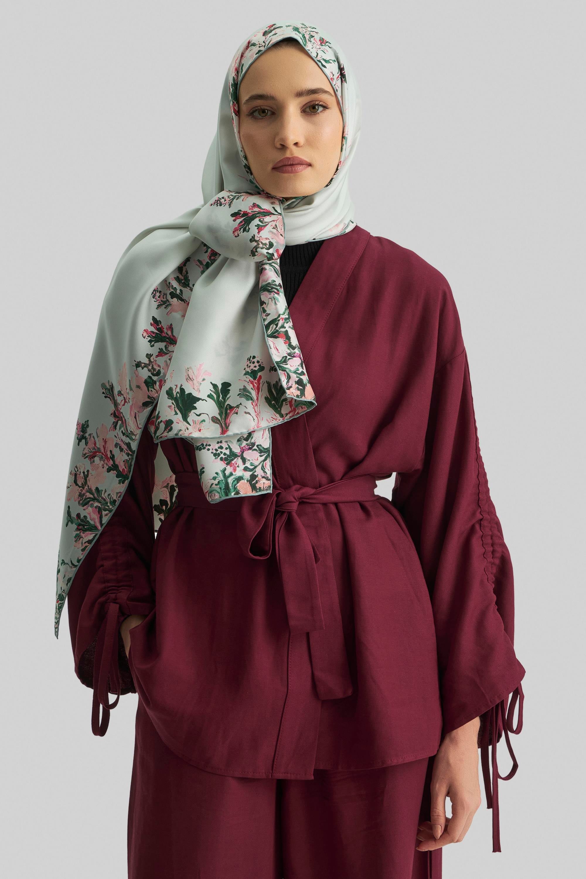 BURCU MULBERRY İPEK ŞAL 70*190 CM - FİLİZİ YEŞİL