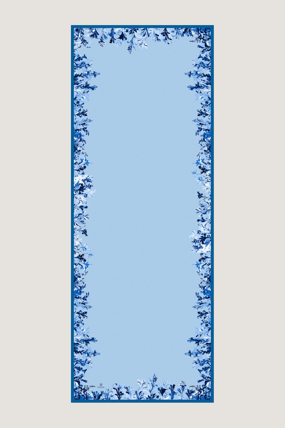 BURCU MULBERRY İPEK ŞAL 70*190 CM - MAVİ