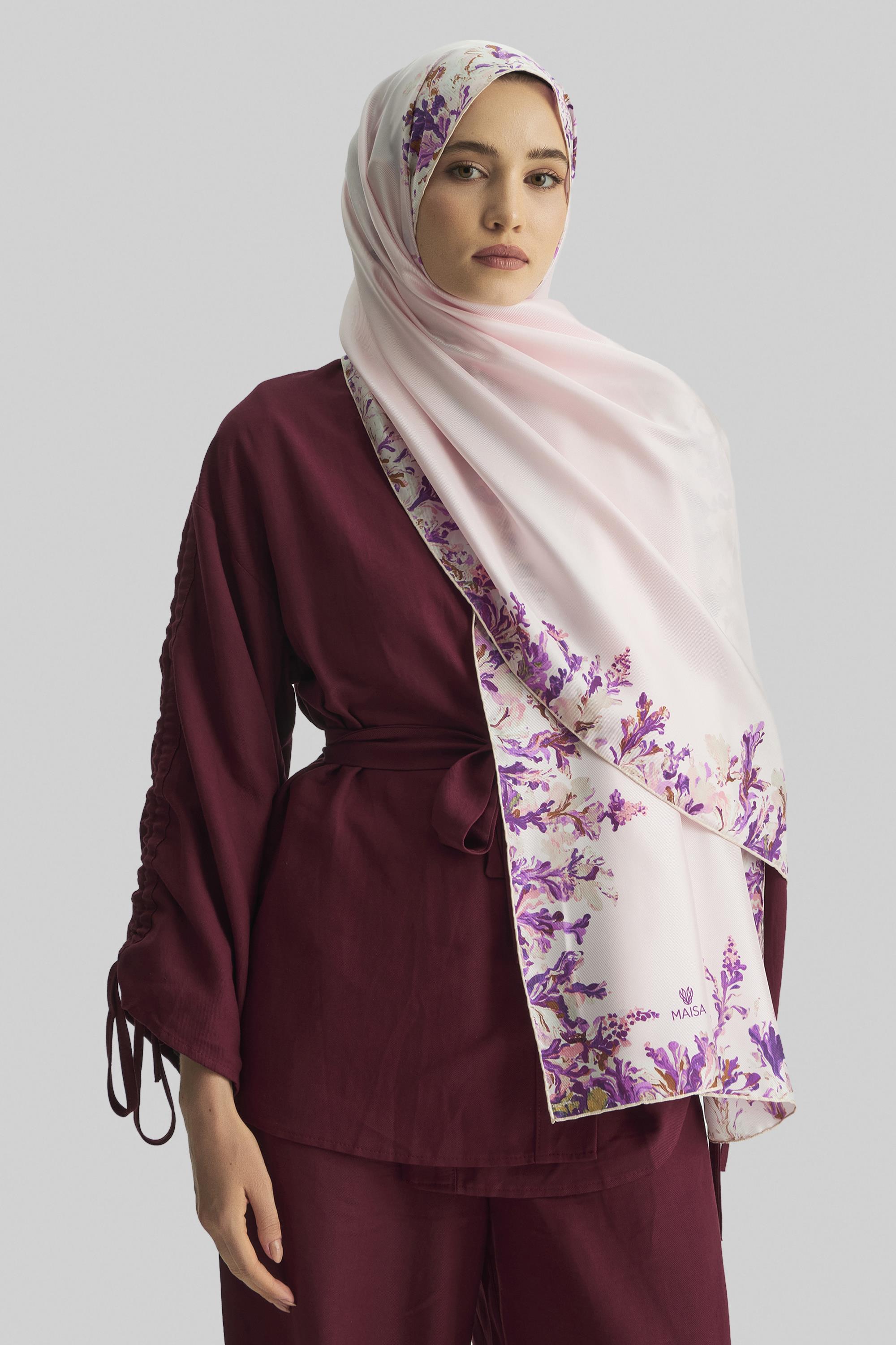 BURCU MULBERRY İPEK ŞAL 70*190 CM - PEMBE