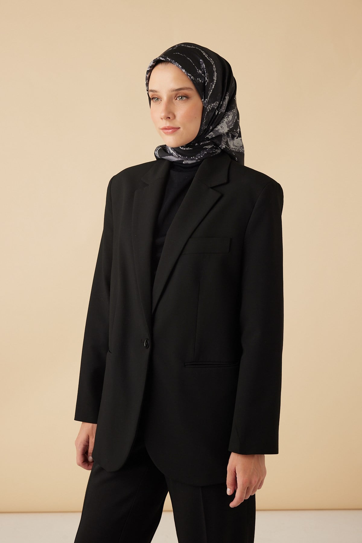 CEVLAN MULBERRY İPEK EŞARP 90*90 CM - ANTRASİT