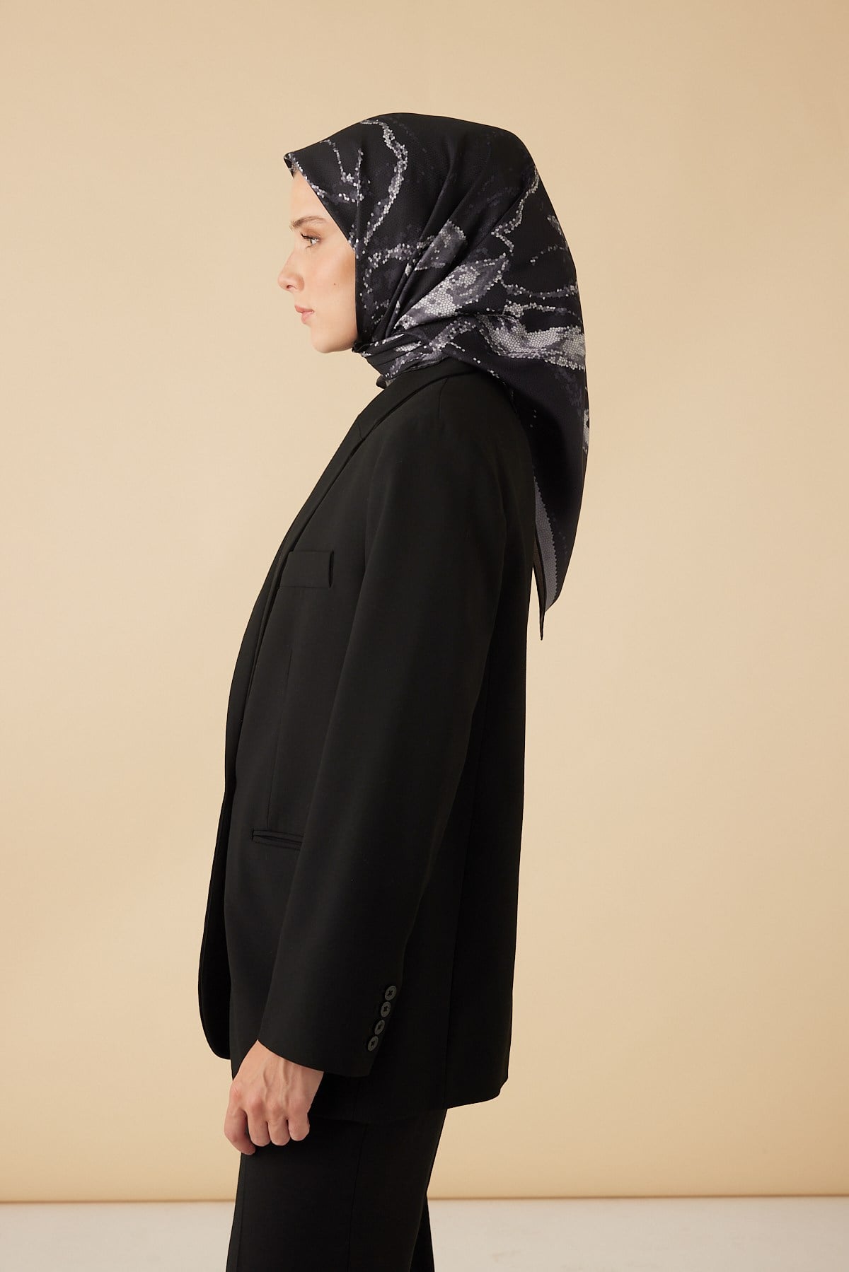 CEVLAN MULBERRY İPEK EŞARP 90*90 CM - ANTRASİT