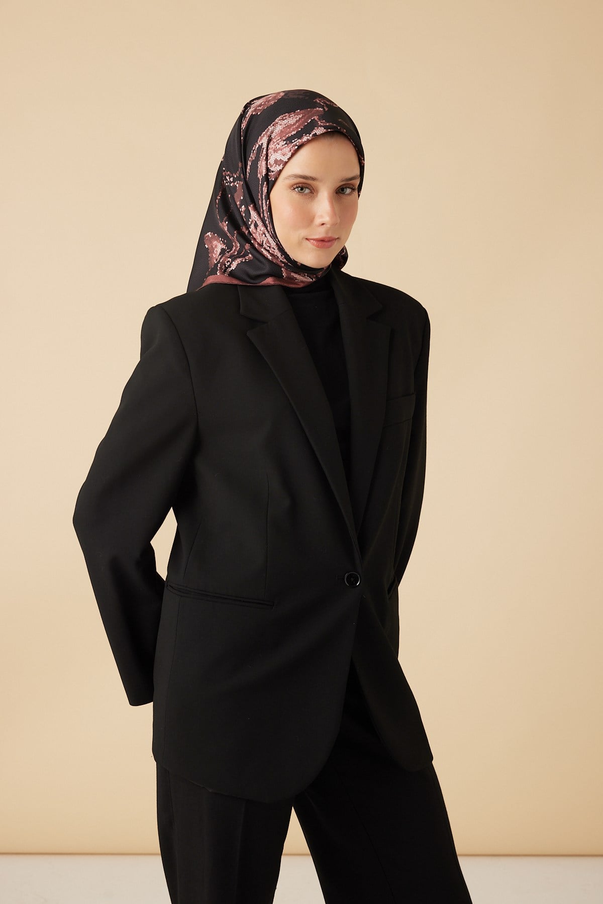 CEVLAN MULBERRY İPEK EŞARP 90*90 CM - GÜL KURUSU