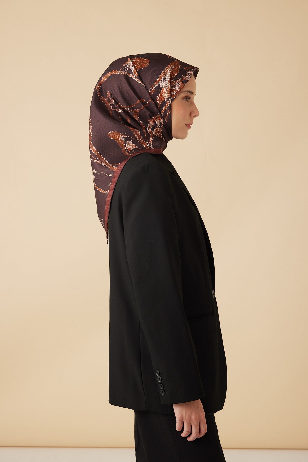 CEVLAN MULBERRY İPEK EŞARP 90*90 CM - KİREMİT