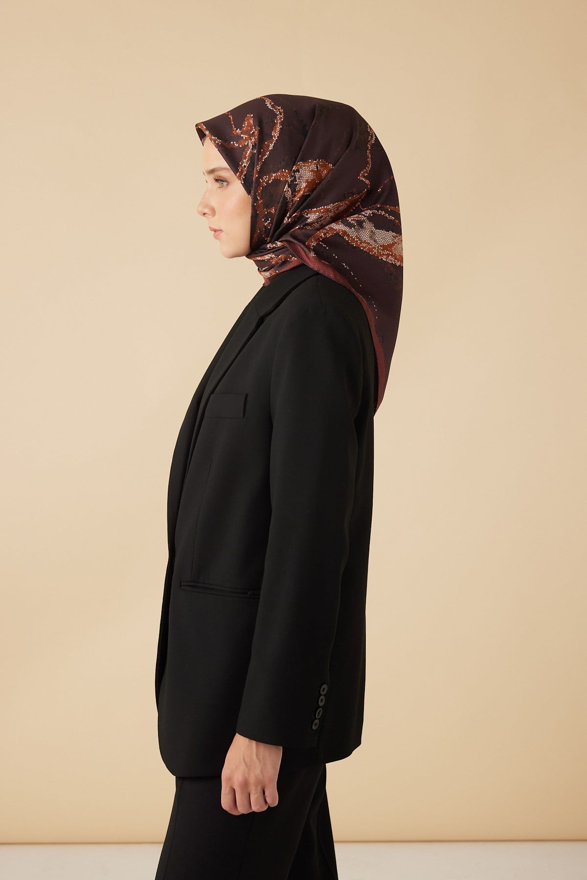 CEVLAN MULBERRY İPEK EŞARP 90*90 CM - KİREMİT
