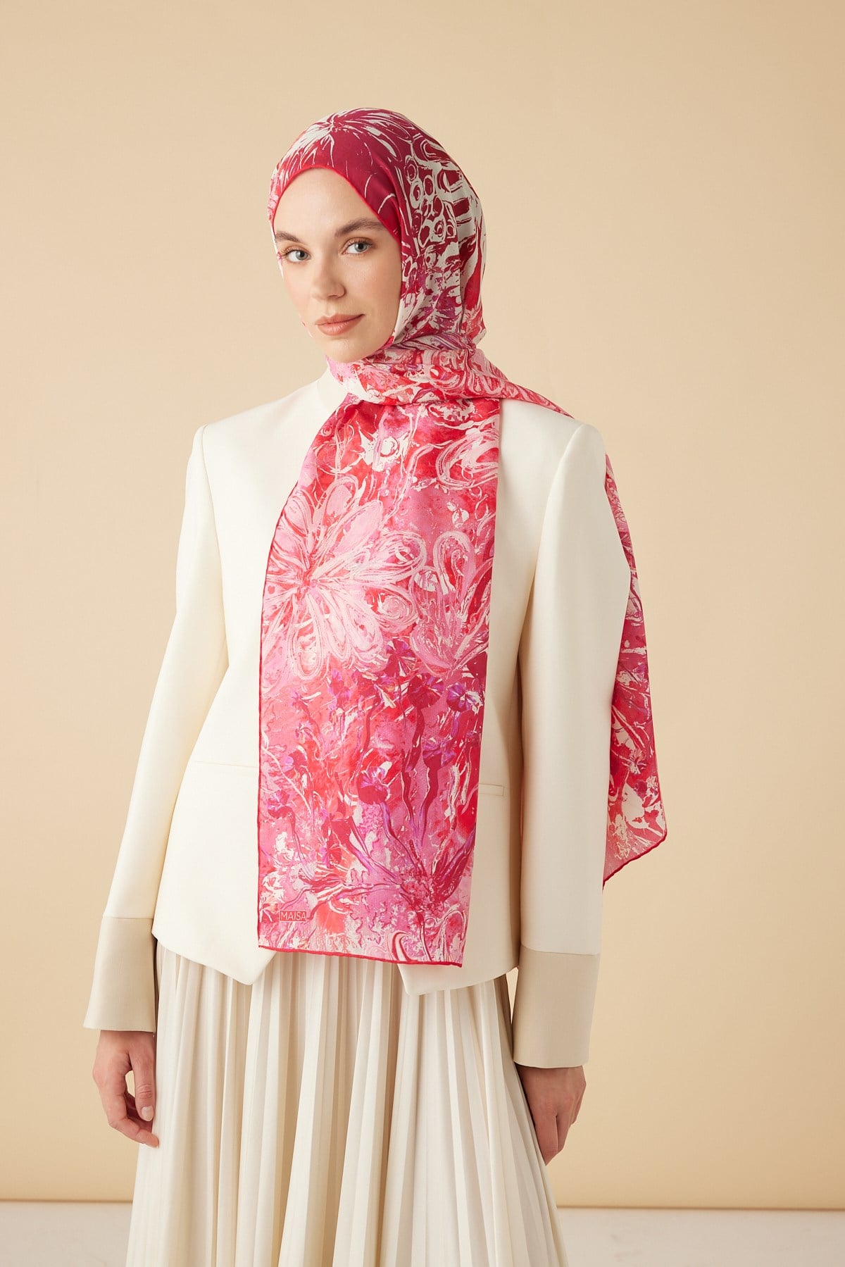DEM PAMUK İPEK ŞAL 70*190 CM - PEMBE
