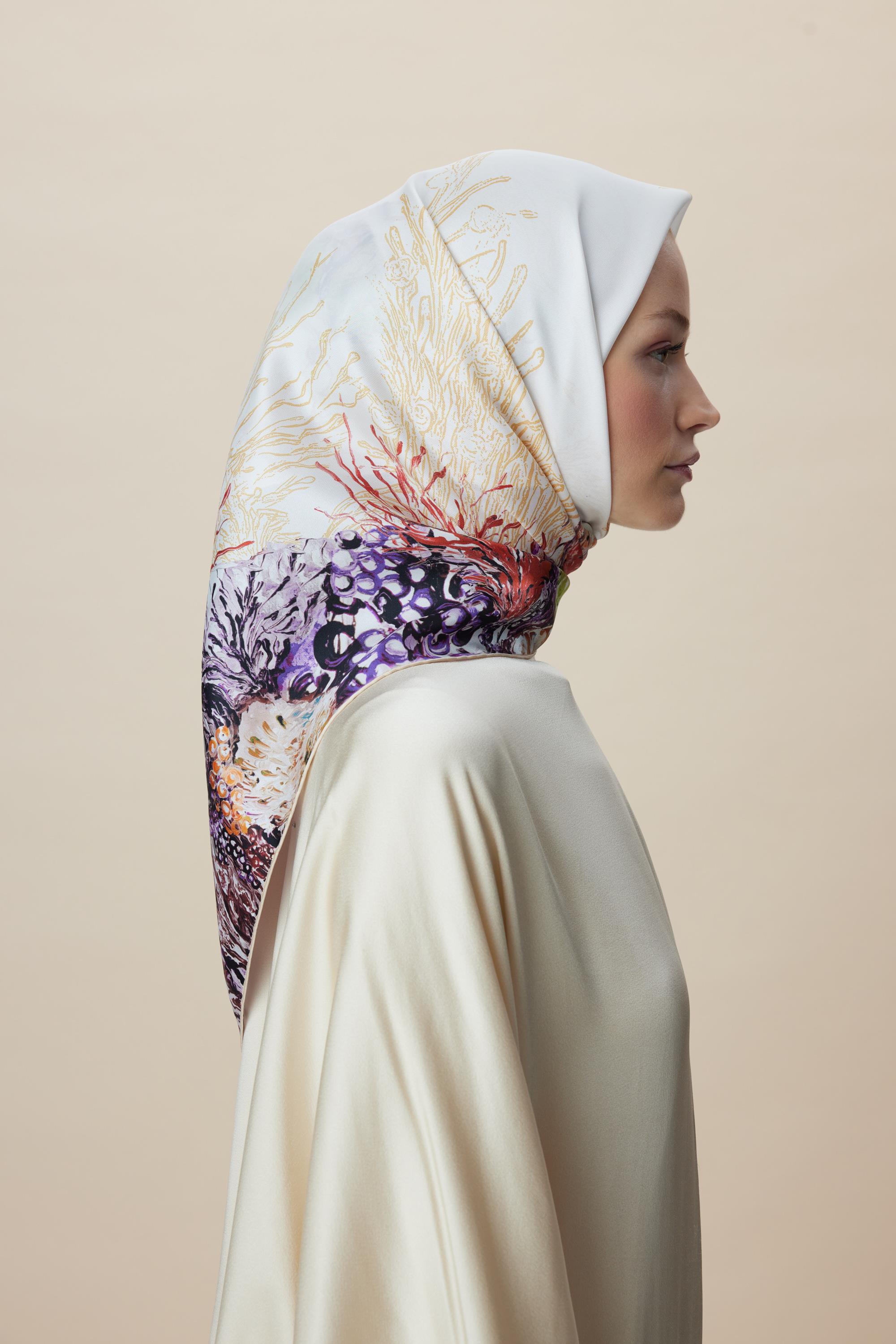 DERİN TİVİL İPEK EŞARP 90*90 CM - YEŞİL