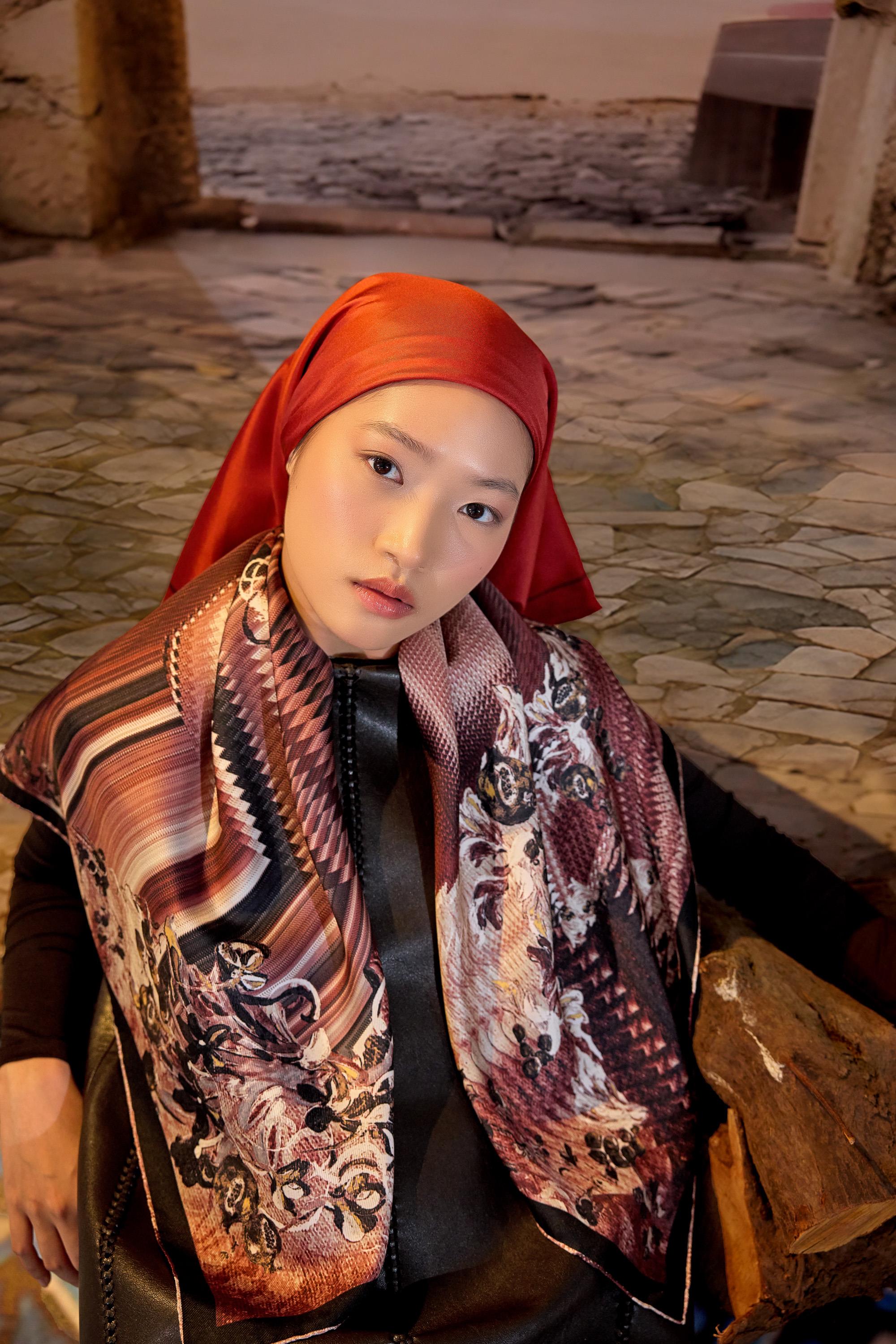 DİDE MULBERRY İPEK EŞARP 90*90 CM - MÜRDÜM