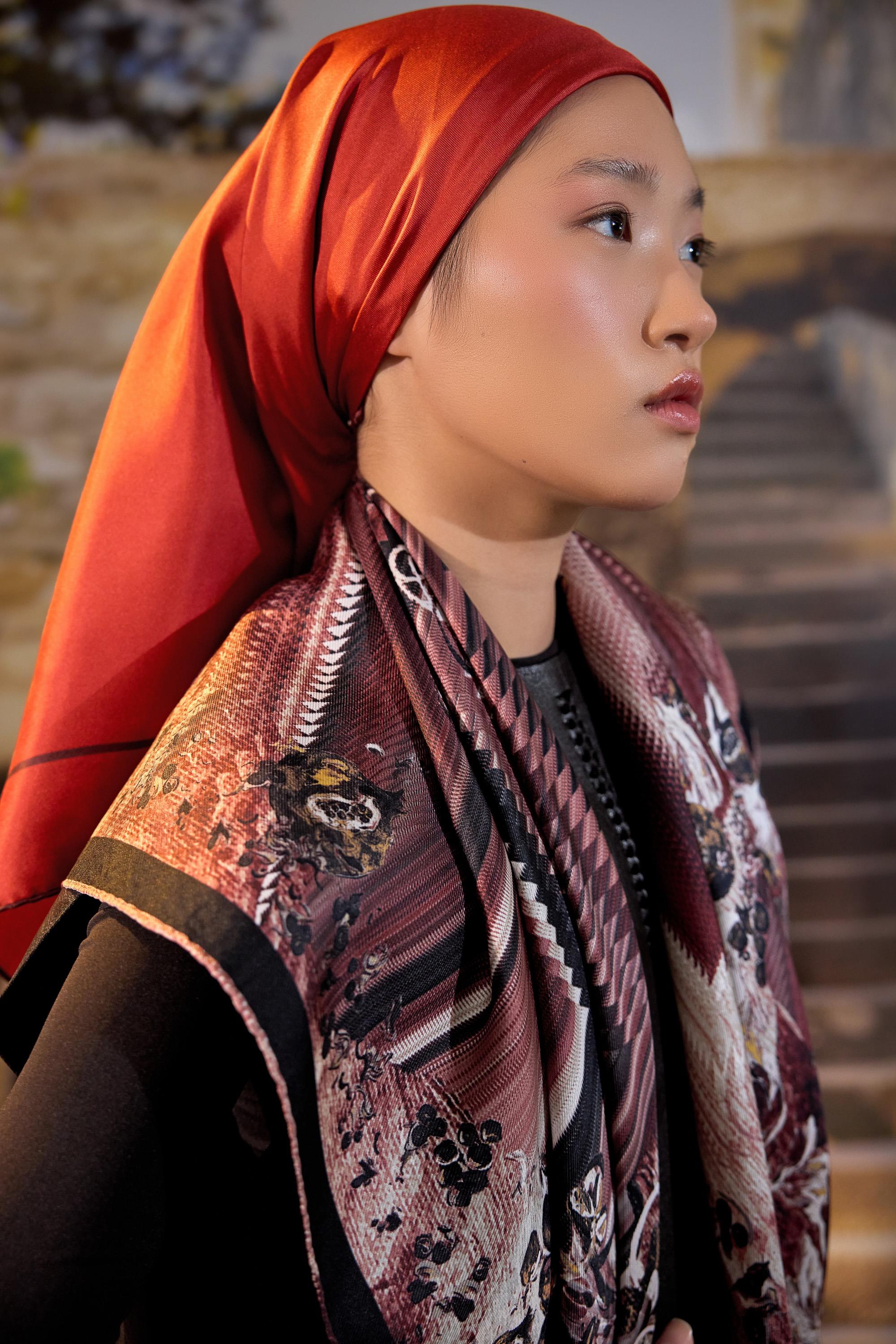 DİDE MULBERRY İPEK EŞARP 90*90 CM - MÜRDÜM