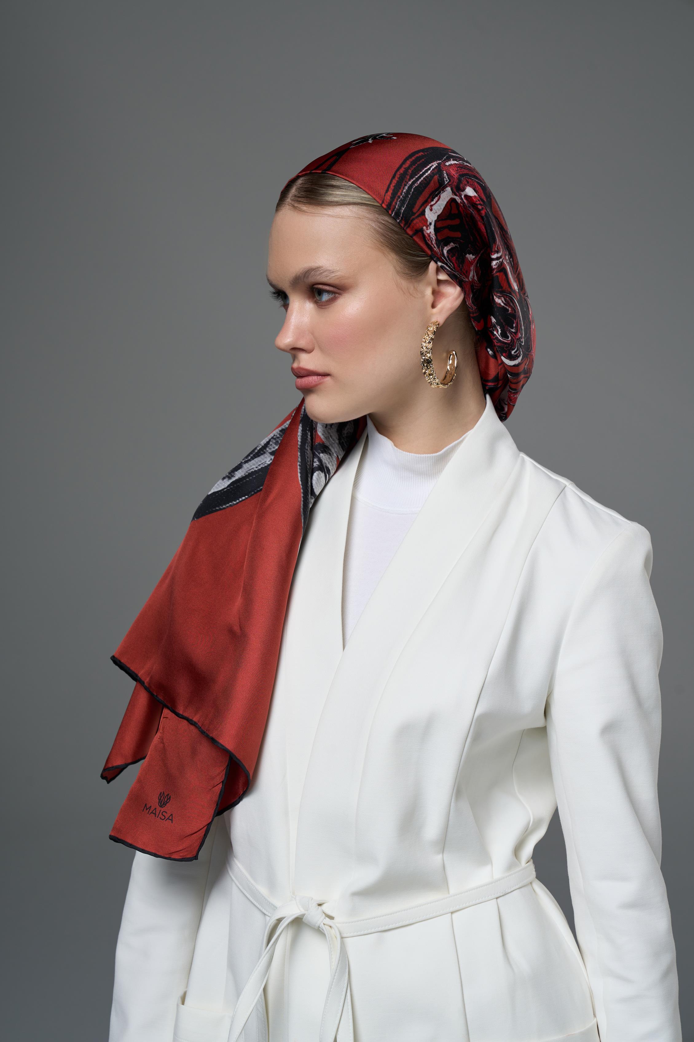 DİDE TİVİL İPEK EŞARP 90*90 – KIRMIZI