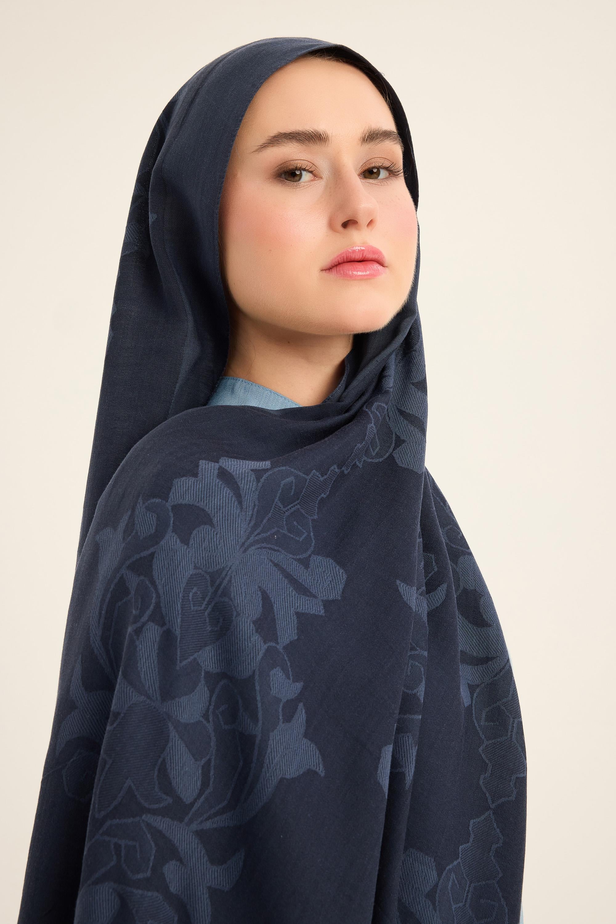 DURU İPEK PAMUK TENSEL ŞAL 70*190 CM - LACİVERT