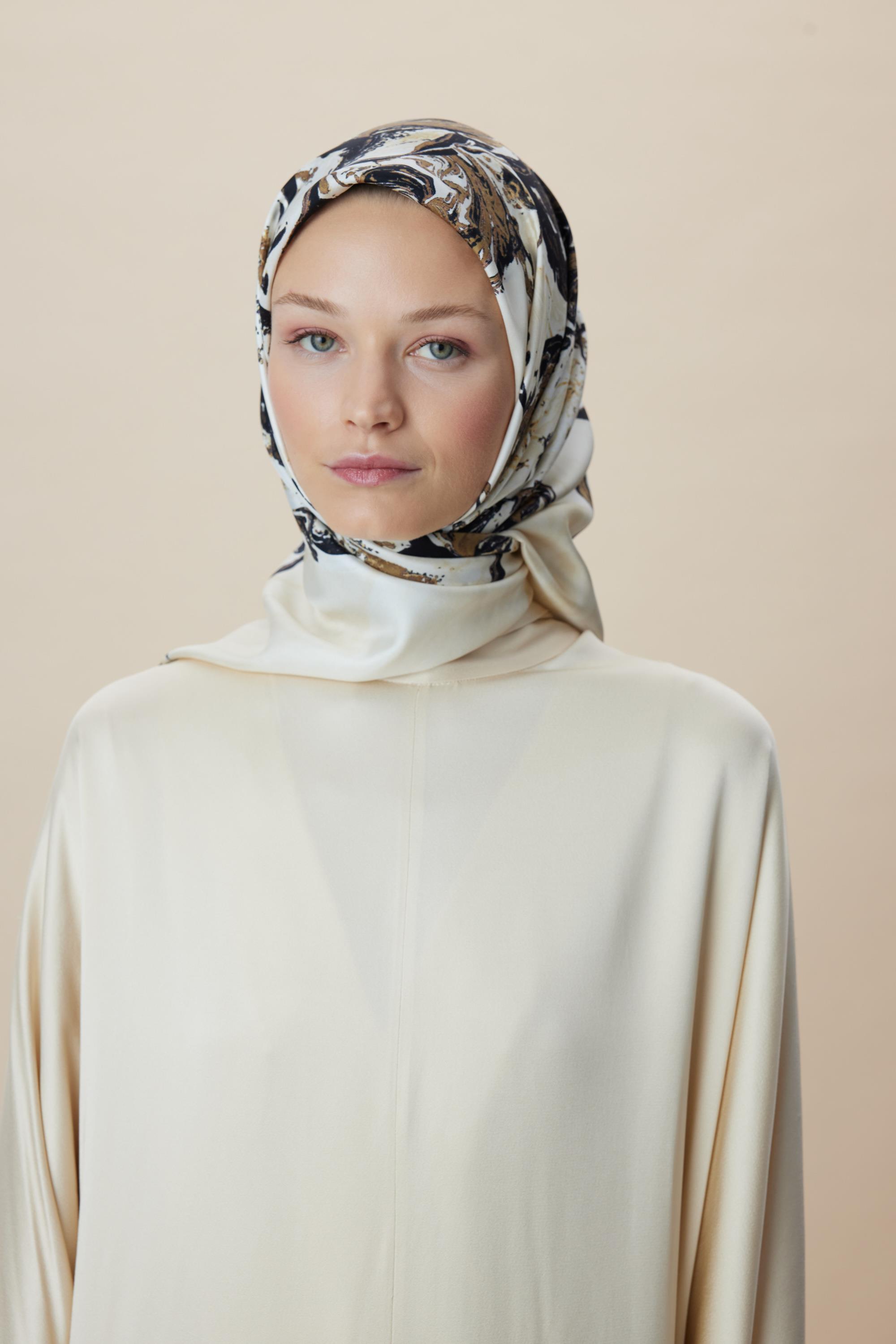 DÜŞ TİVİL İPEK EŞARP 90*90 CM - BEJ