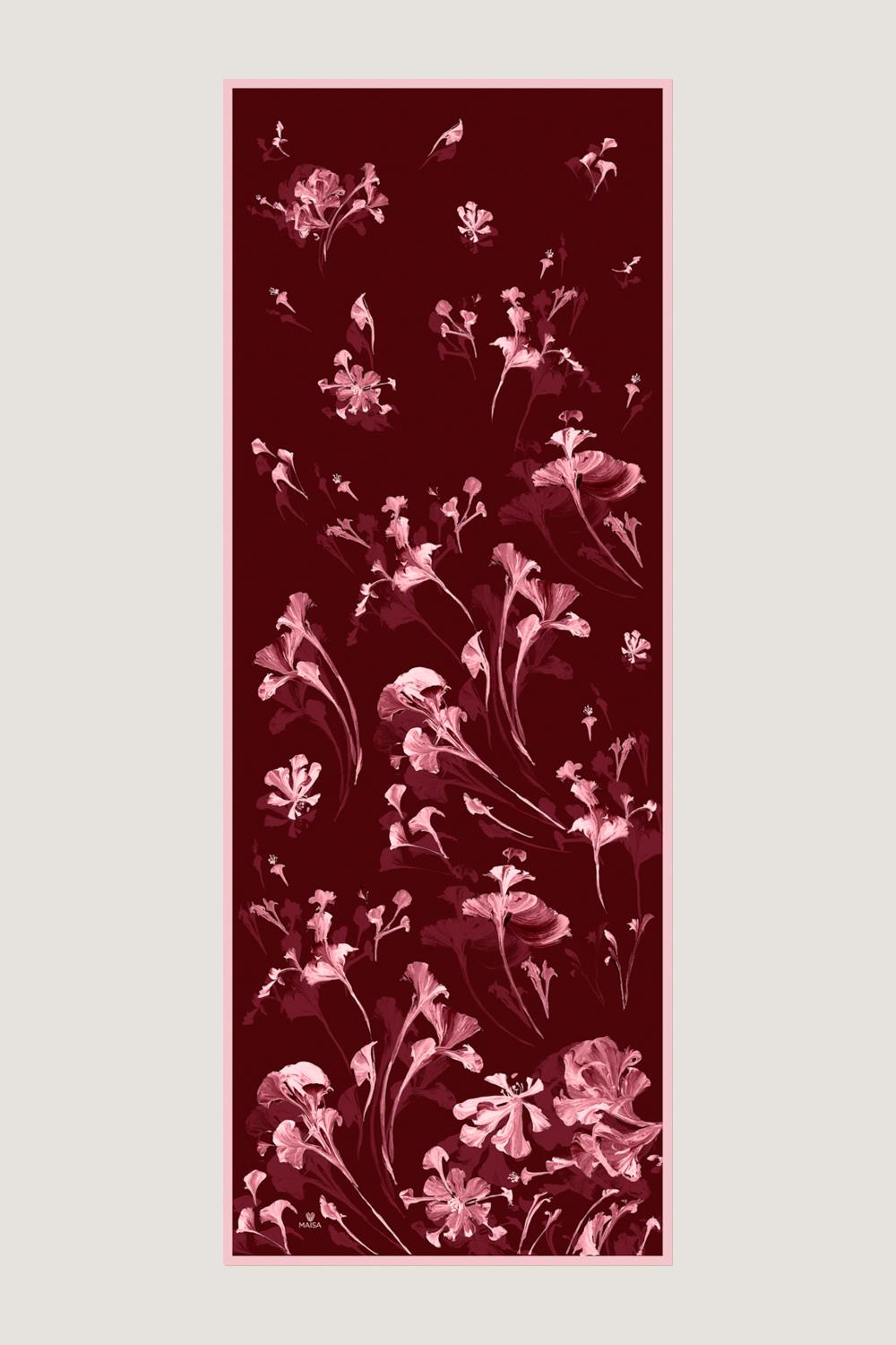 EFLİN MULBERRY İPEK ŞAL 70*190 CM - BORDO