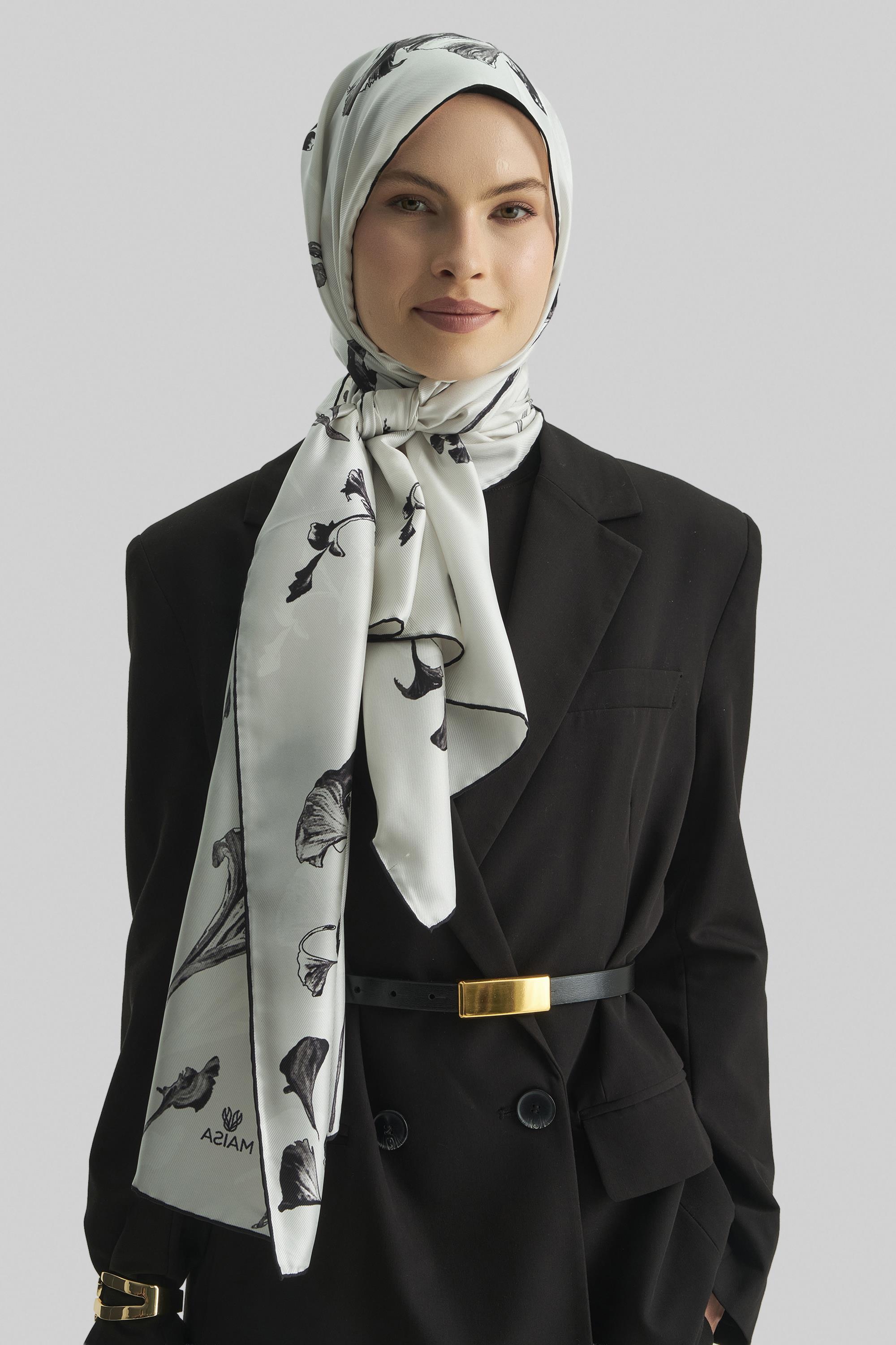 EFLİN MULBERRY İPEK ŞAL 70*190 CM - EKRU