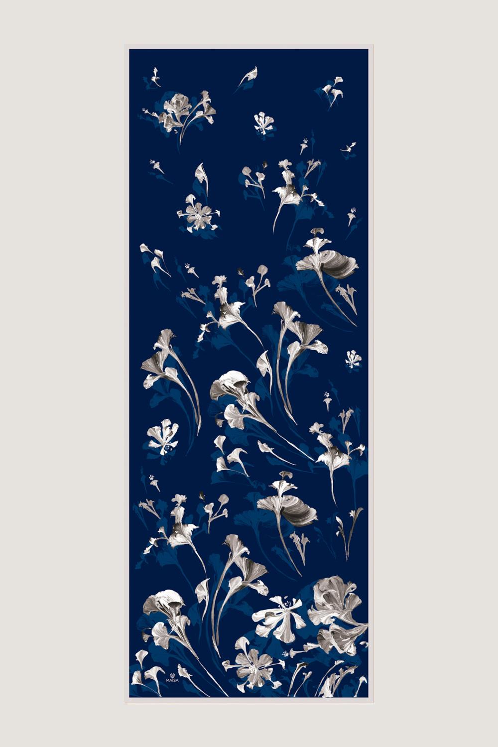 EFLİN MULBERRY İPEK ŞAL 70*190 CM - LACİVERT