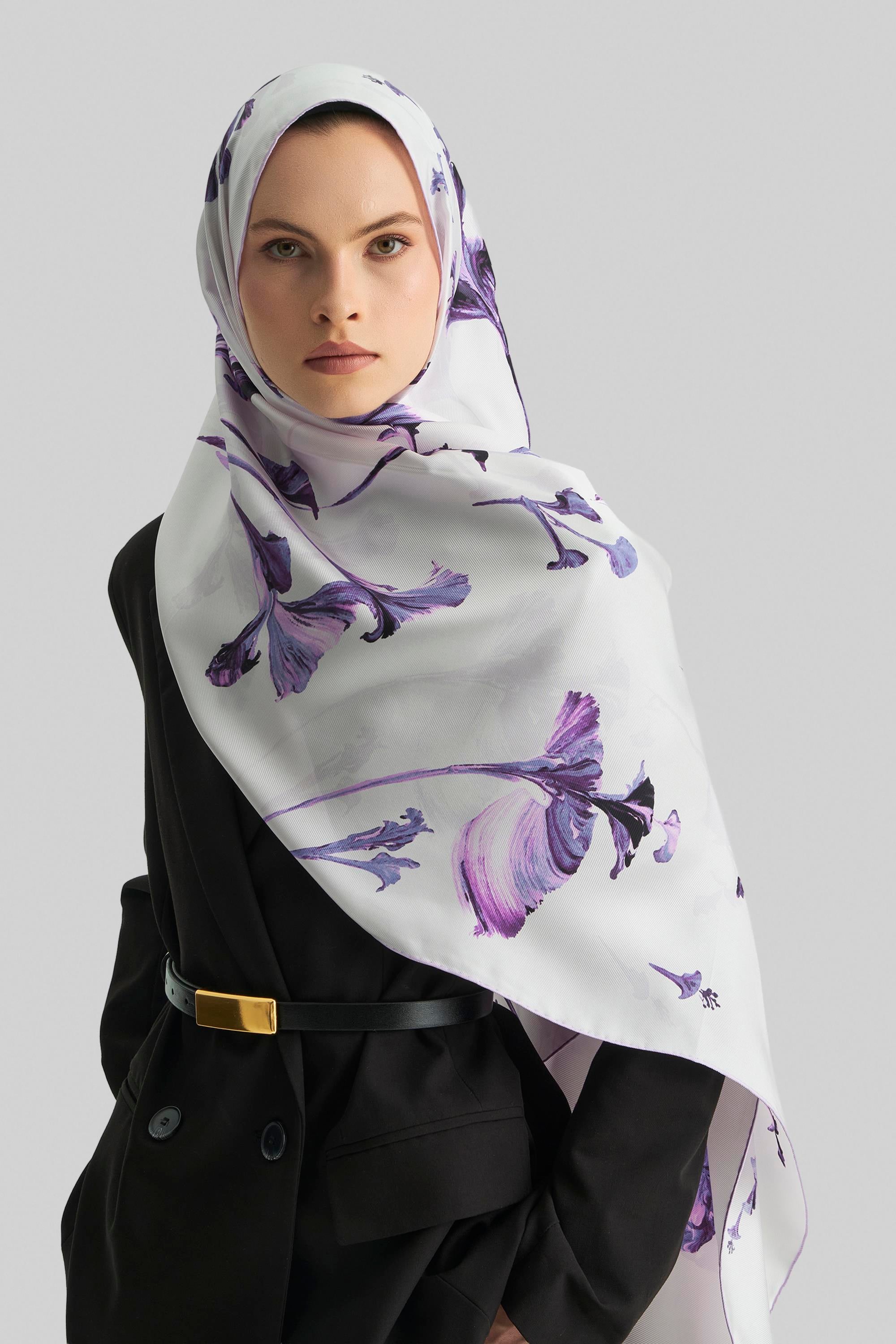 EFLİN MULBERRY İPEK ŞAL 70*190 CM - LİLA