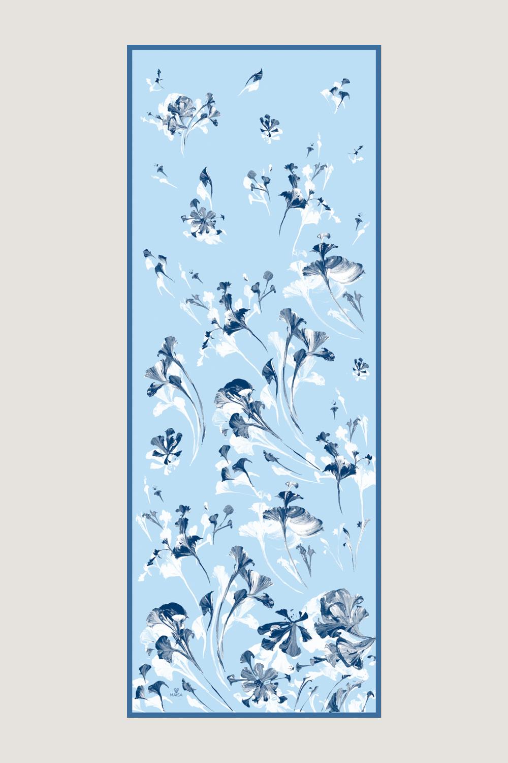 EFLİN MULBERRY İPEK ŞAL 70*190 CM - MAVİ