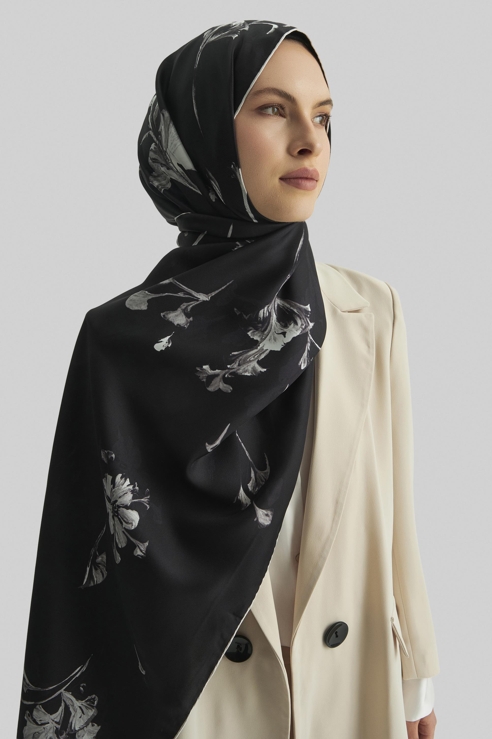 EFLİN MULBERRY İPEK ŞAL 70*190 CM - SİYAH
