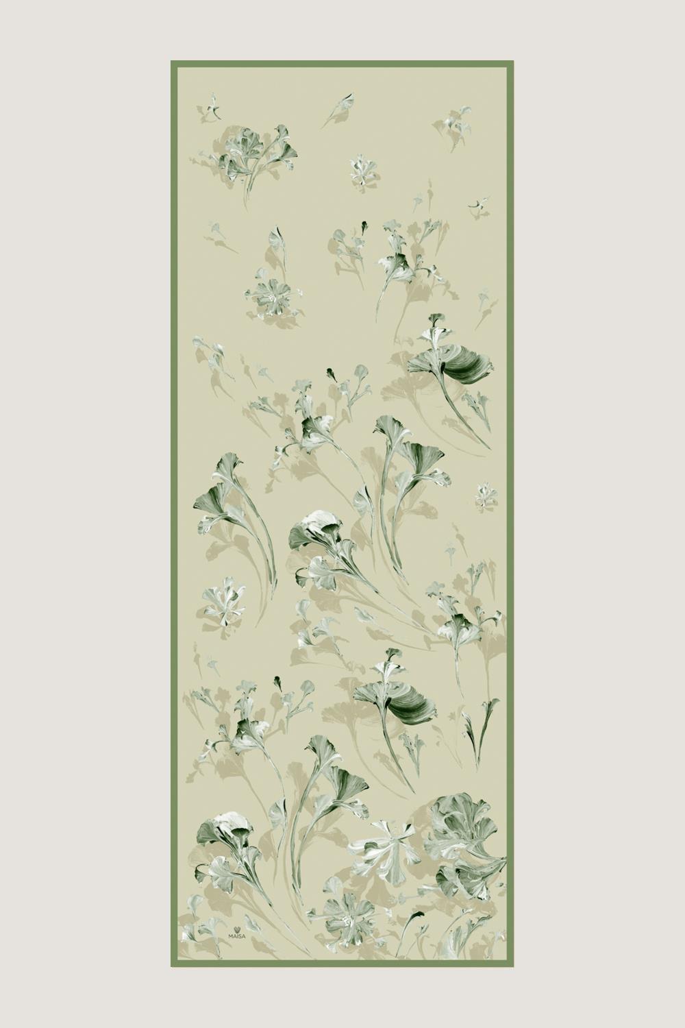 EFLİN MULBERRY İPEK ŞAL 70*190 CM - YAĞ YEŞİLİ