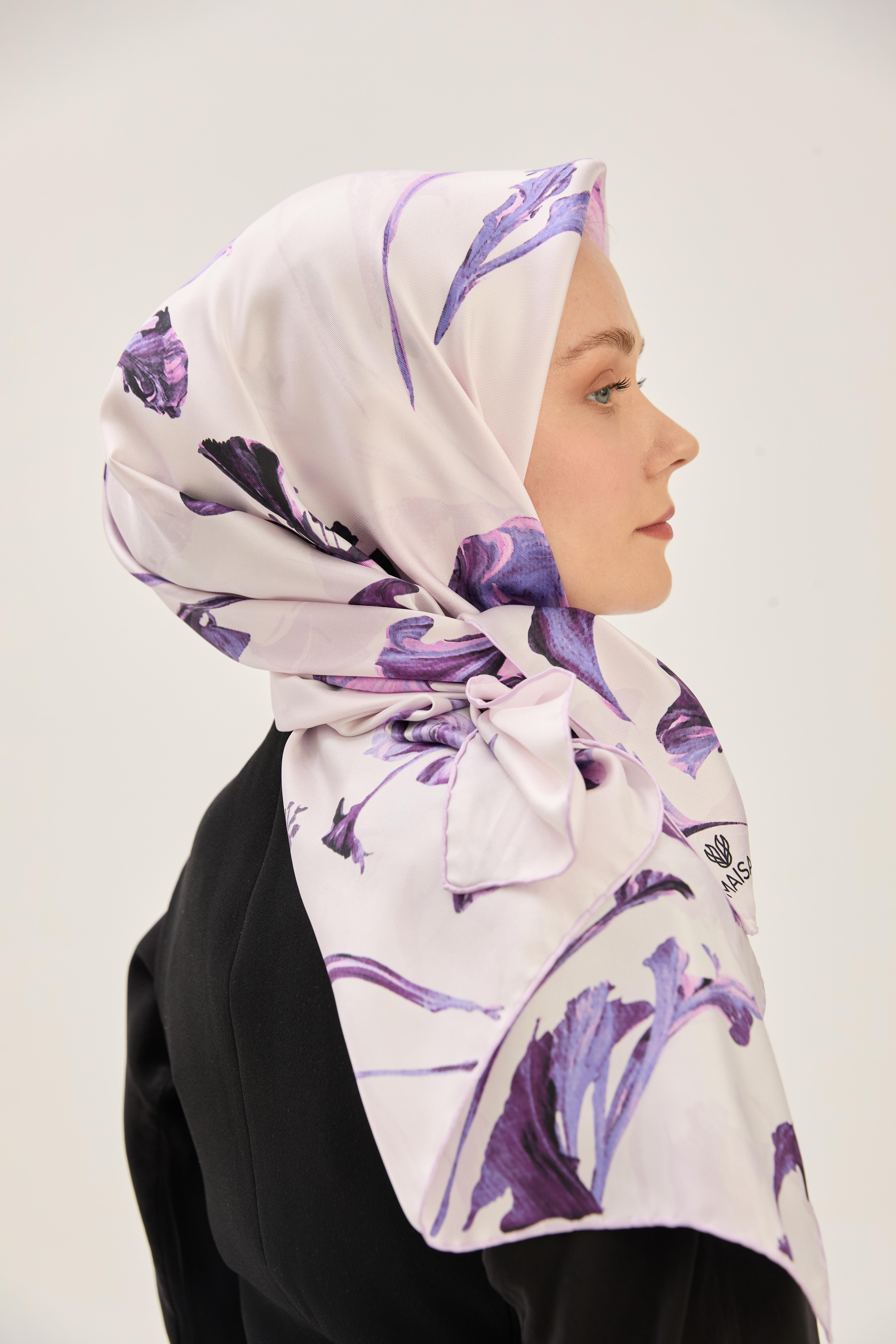 EFLİN TİVİL İPEK EŞARP 90*90 CM - MOR