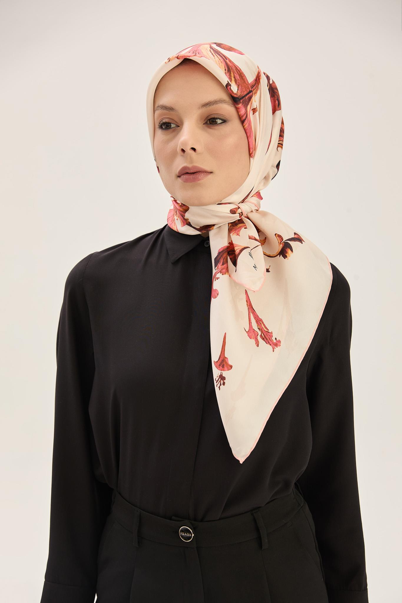 EFLİN TİVİL İPEK EŞARP 90*90 CM - TARÇIN