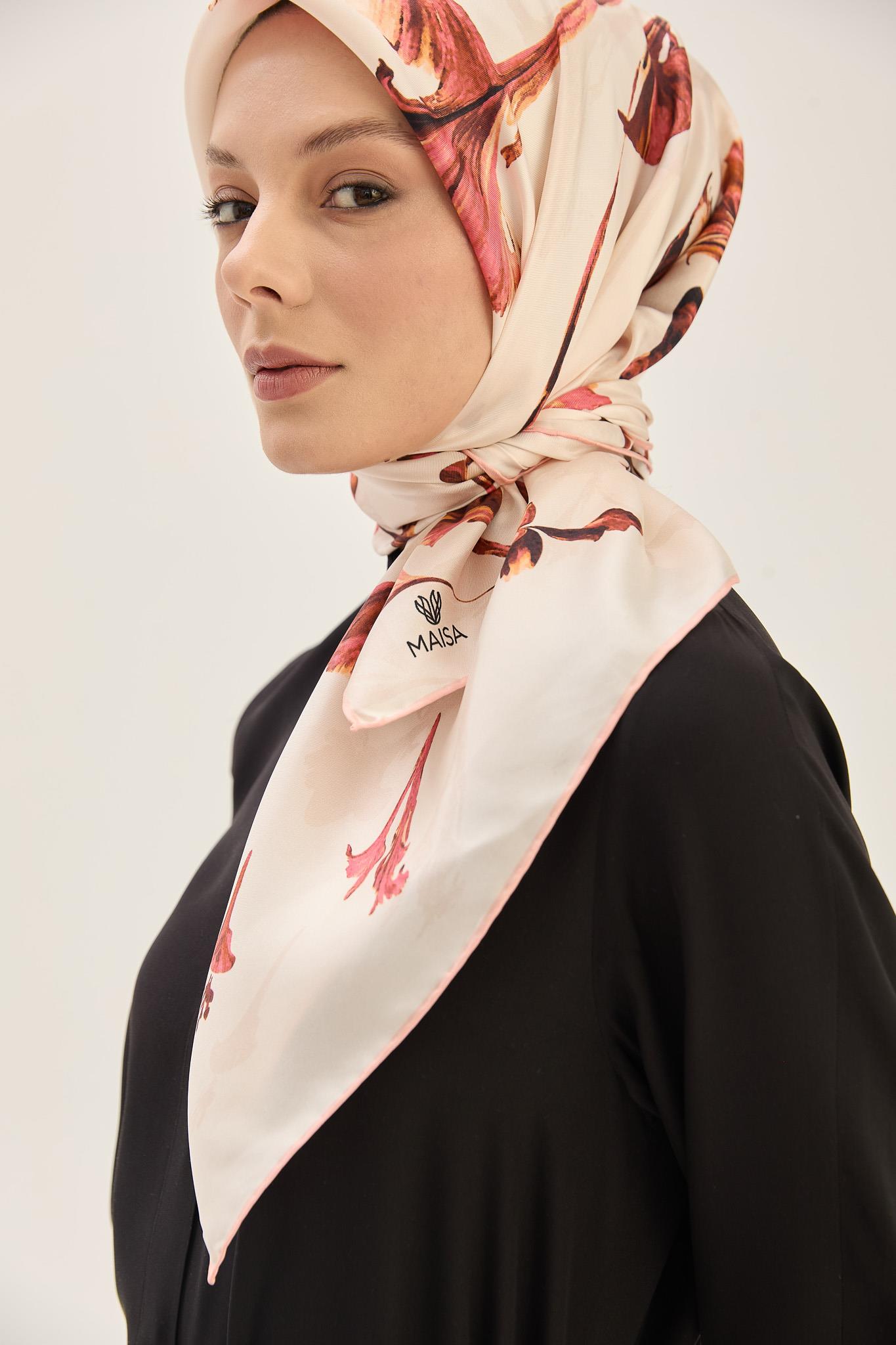 EFLİN TİVİL İPEK EŞARP 90*90 CM - TARÇIN