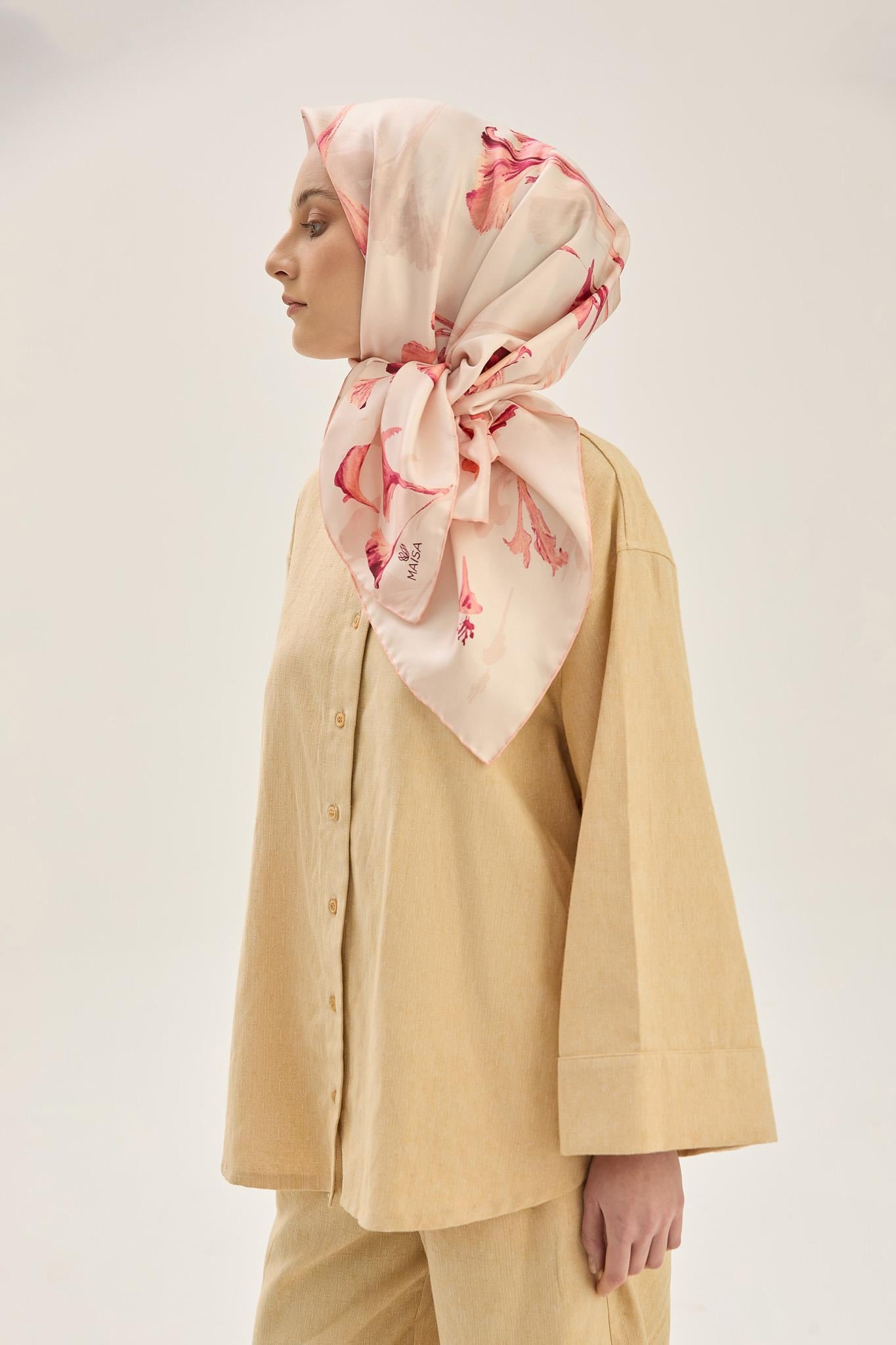 EFLİN TİVİL İPEK EŞARP 90*90 CM - TURUNCU