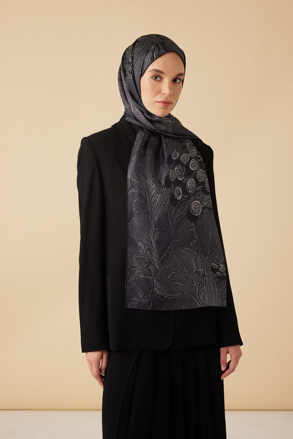 EFNA MULBERRY İPEK ŞAL 70*190 CM - ANTRASİT