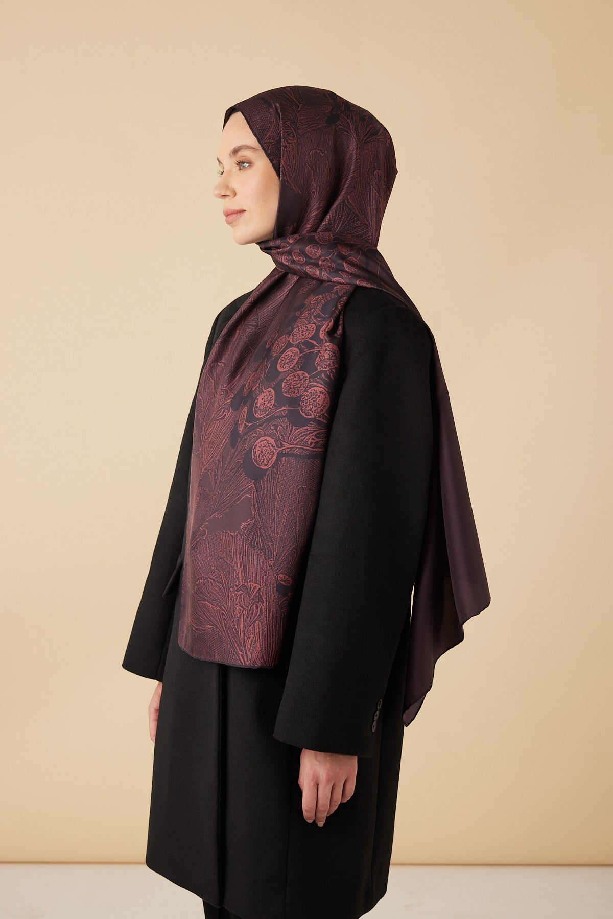 EFNA MULBERRY İPEK ŞAL 70*190 CM - BORDO