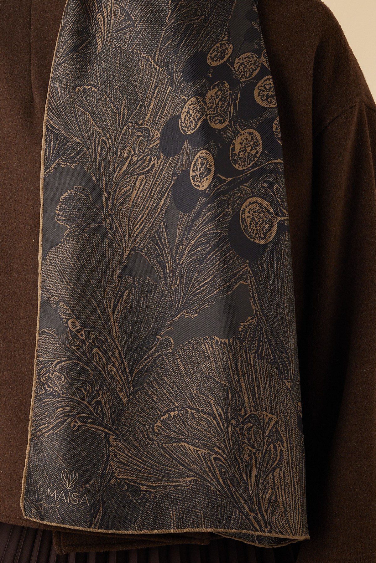 EFNA MULBERRY İPEK ŞAL 70*190 CM - KAHVERENGİ