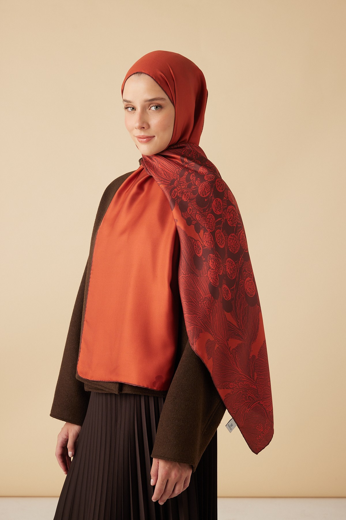 EFNA MULBERRY İPEK ŞAL 70*190 CM - KIRMIZI
