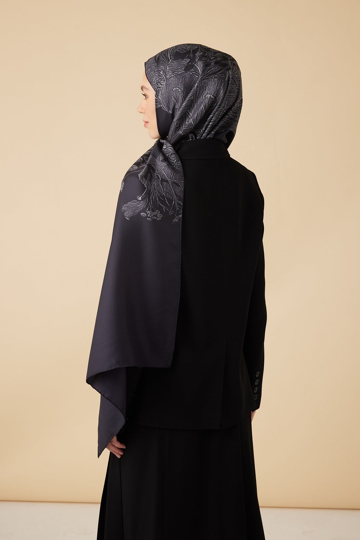 EFNA MULBERRY İPEK ŞAL 70*190 CM - LACİVERT