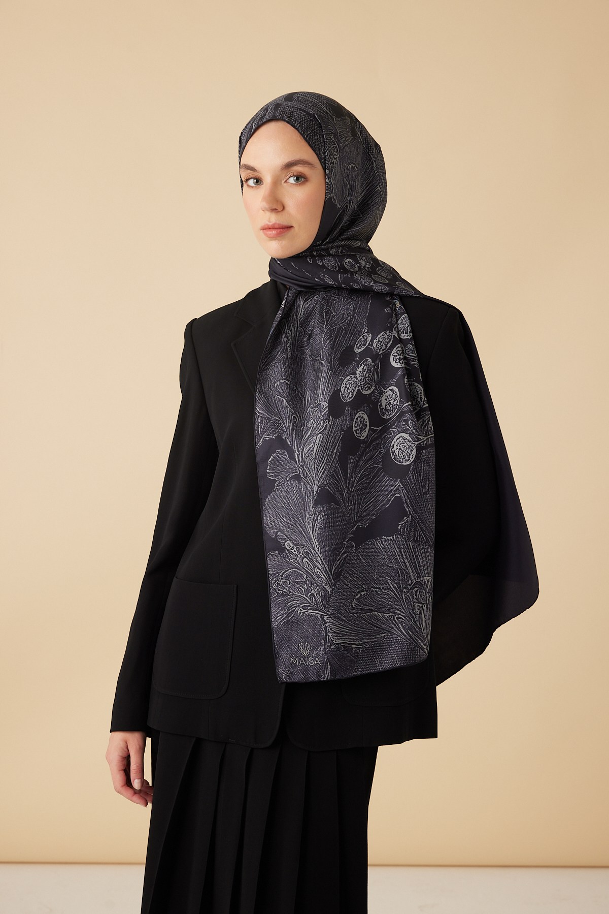 EFNA MULBERRY İPEK ŞAL 70*190 CM - LACİVERT