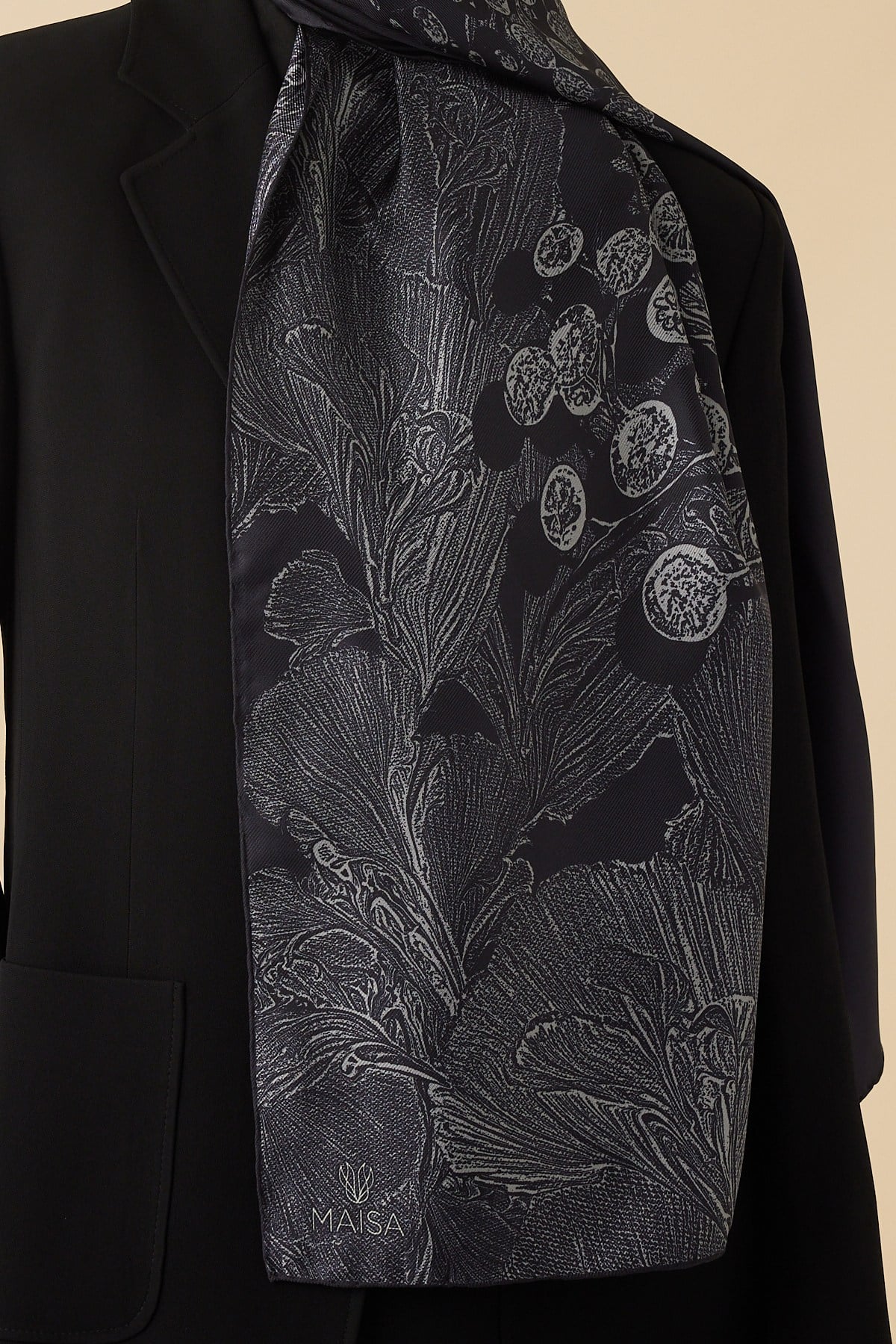 EFNA MULBERRY İPEK ŞAL 70*190 CM - LACİVERT