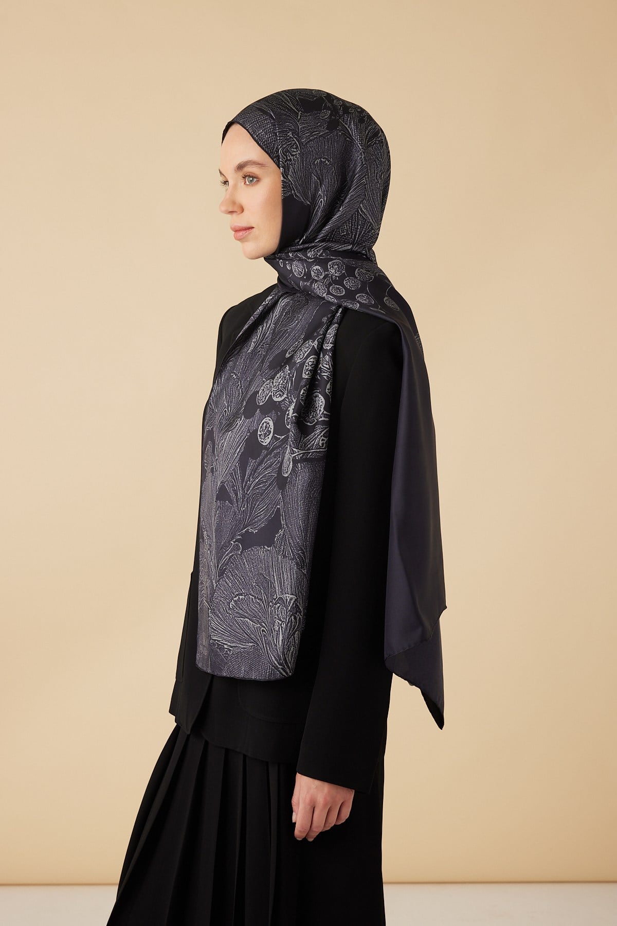 EFNA MULBERRY İPEK ŞAL 70*190 CM - LACİVERT