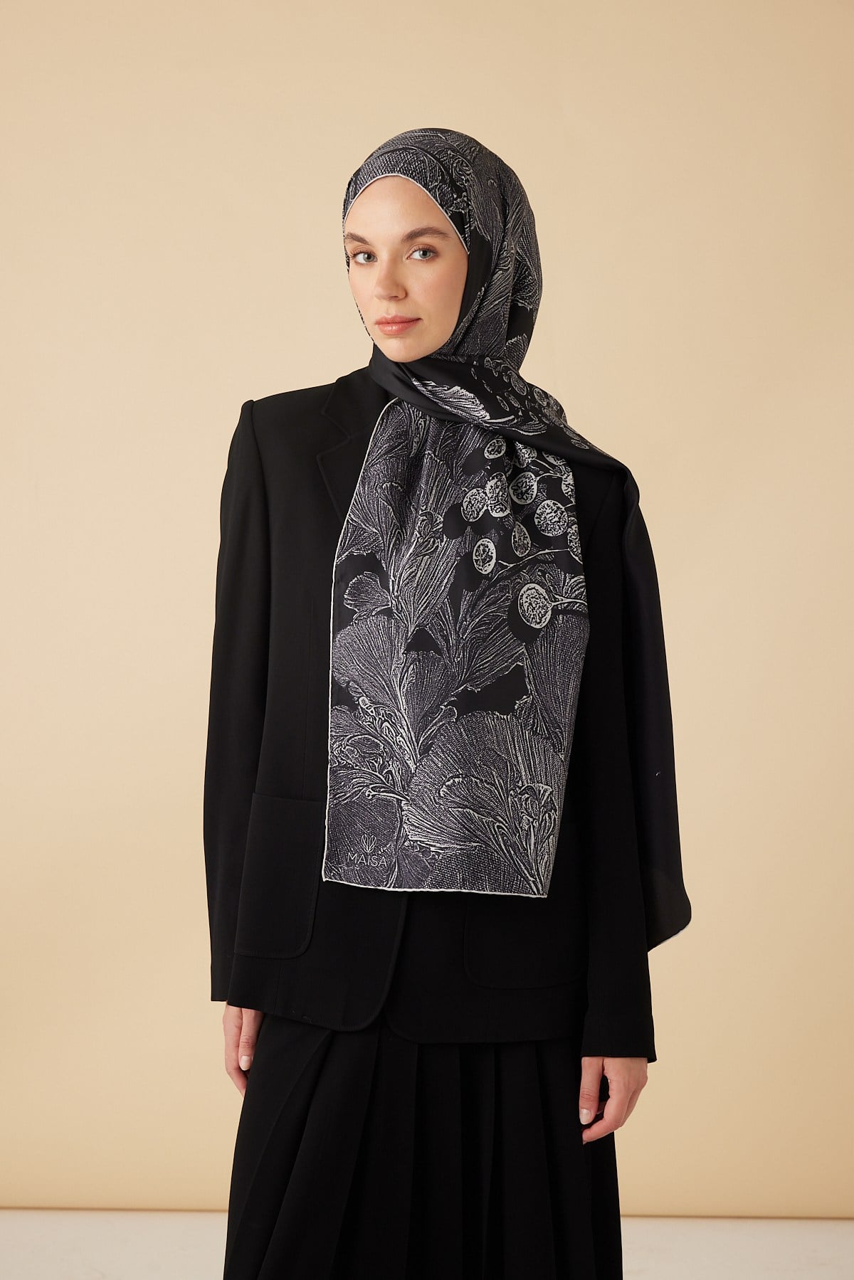 EFNA MULBERRY İPEK ŞAL 70*190 CM - SİYAH