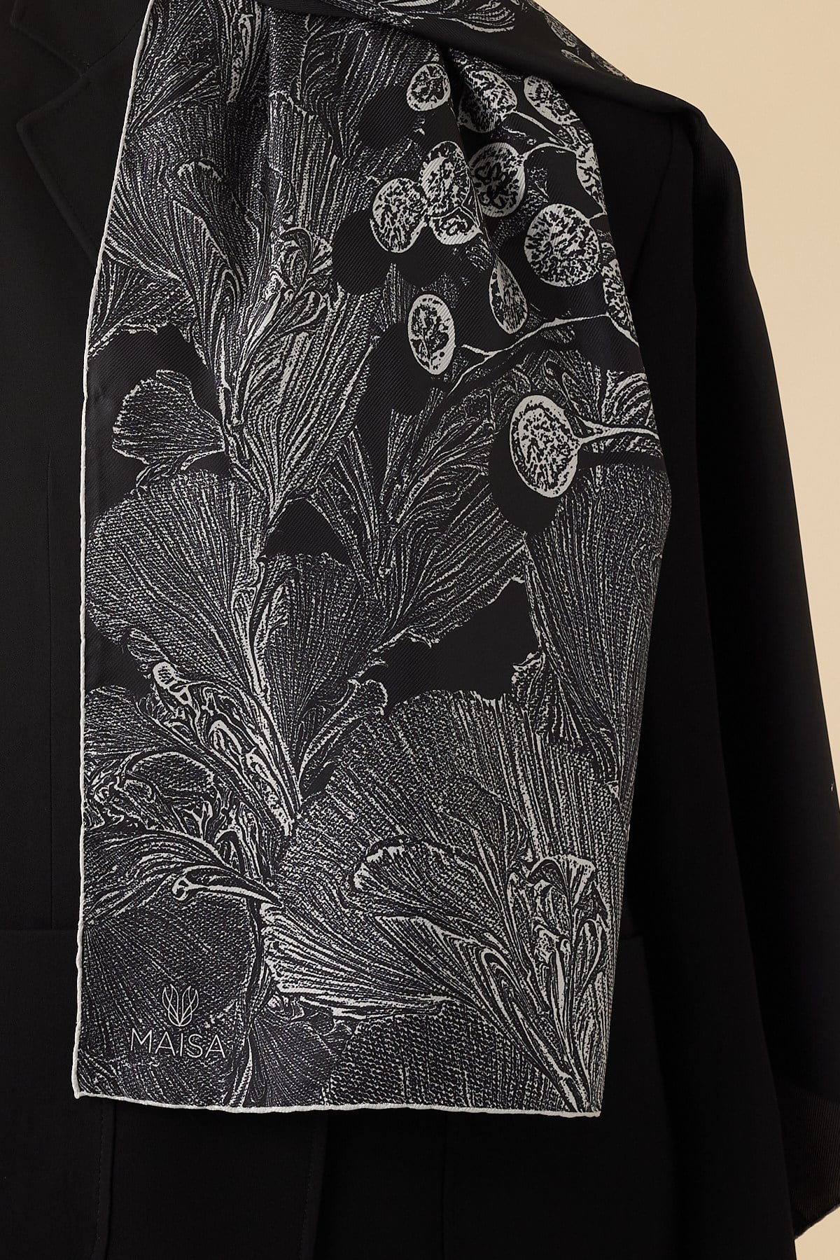 EFNA MULBERRY İPEK ŞAL 70*190 CM - SİYAH
