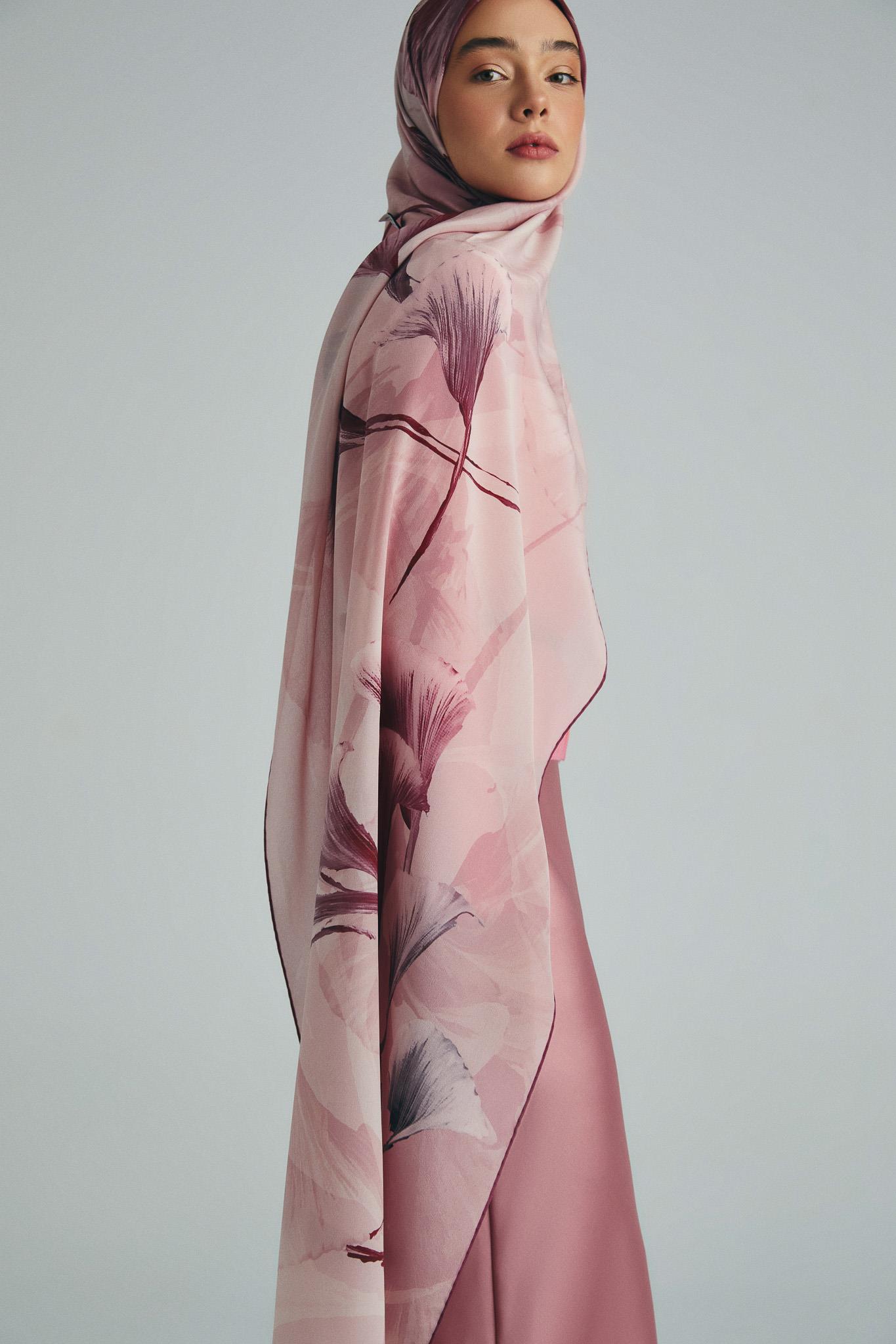 EFZA KREP İPEK ŞAL 70*190 CM - PEMBE