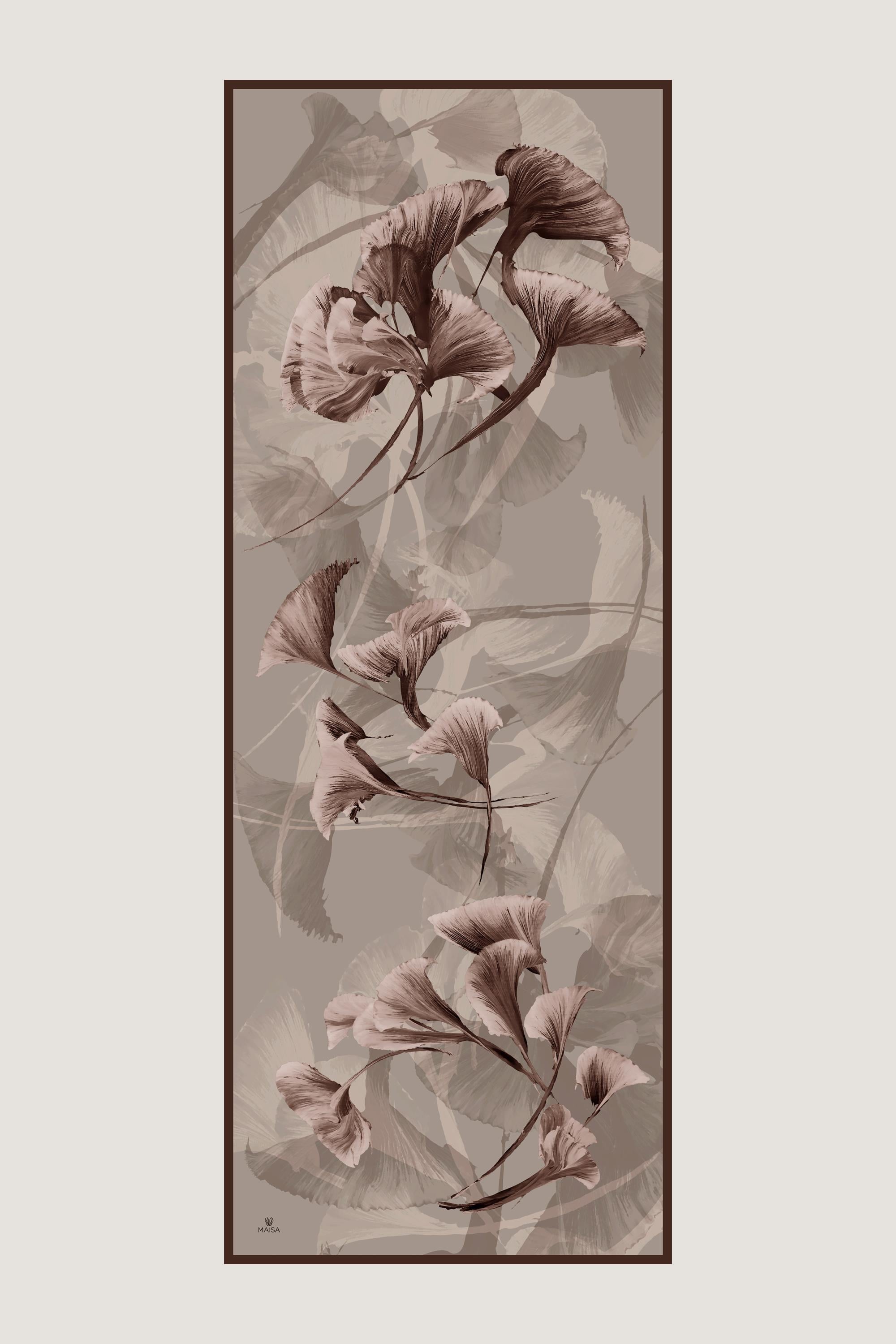 EFZA KREP İPEK ŞAL 70*190 CM - VİZON
