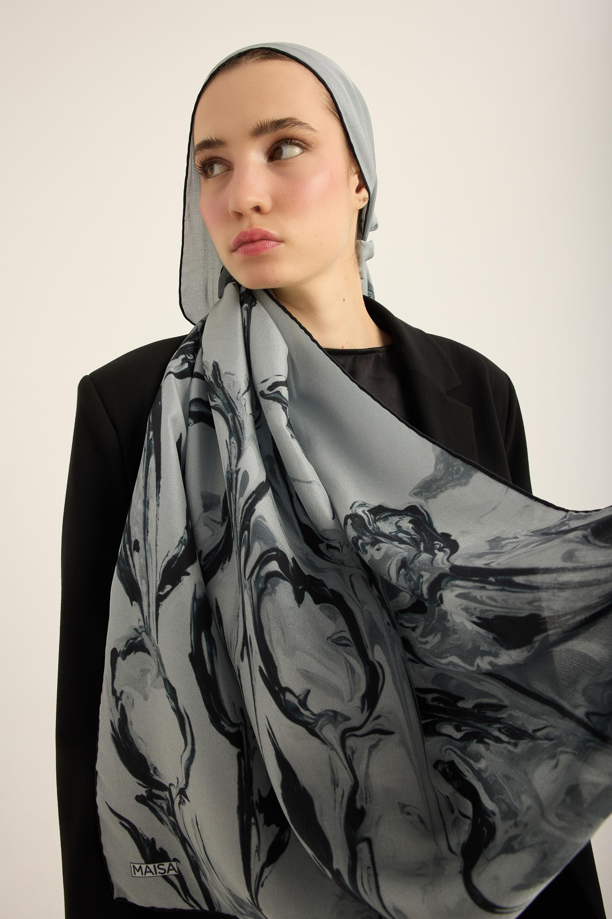 EVA PAMUK İPEK ŞAL 70*190 CM - GRİ
