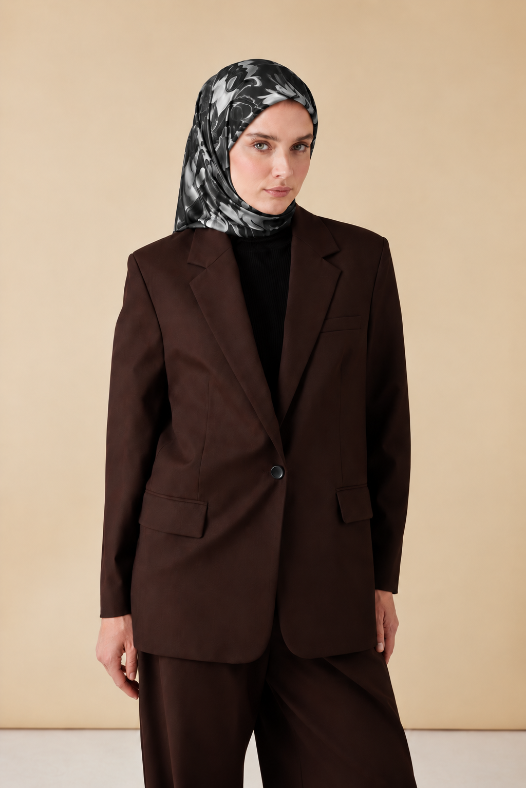 EVA TİVİL İPEK EŞARP 90*90 CM - SİYAH