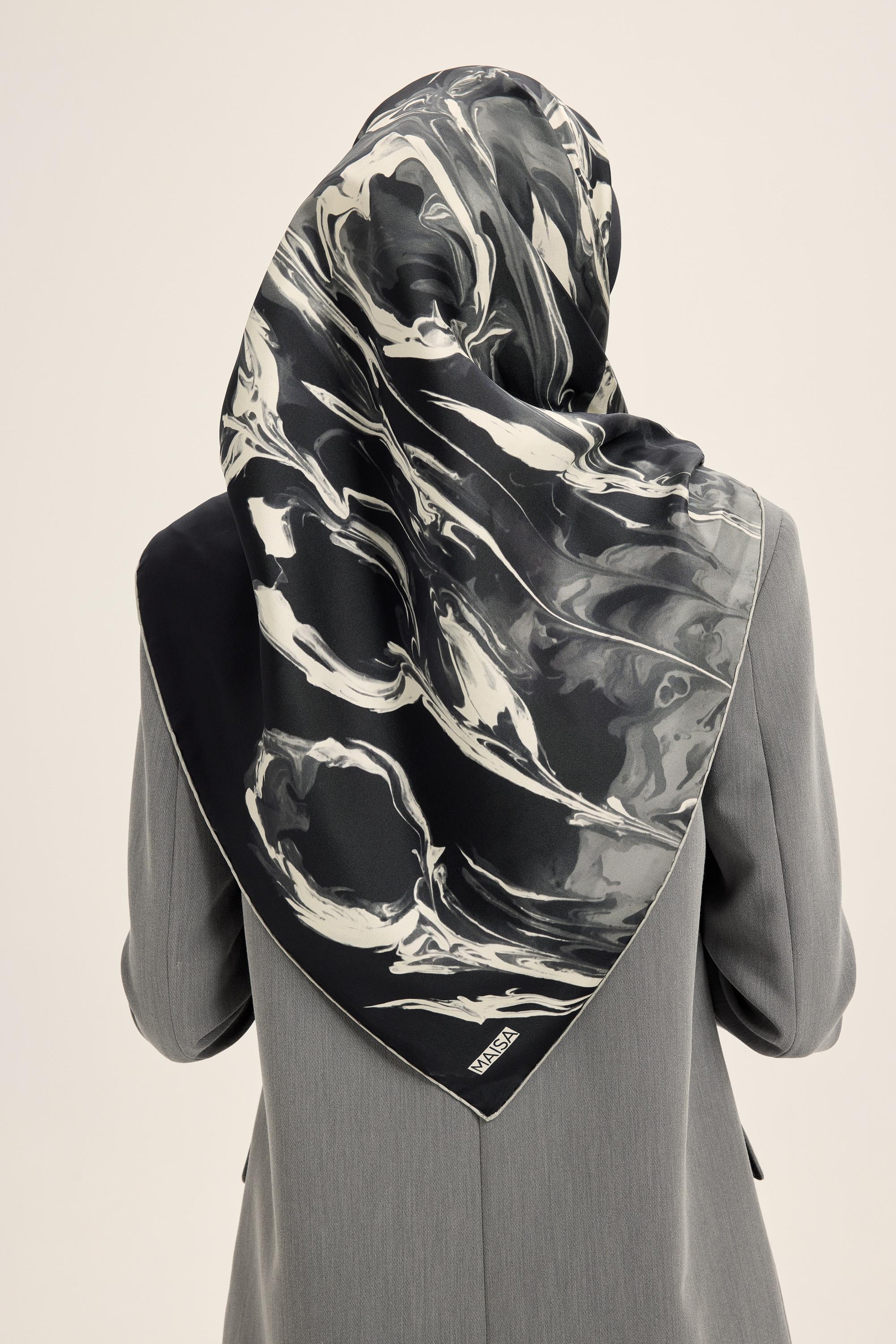 EVA TİVİL İPEK EŞARP 90*90 CM - SİYAH