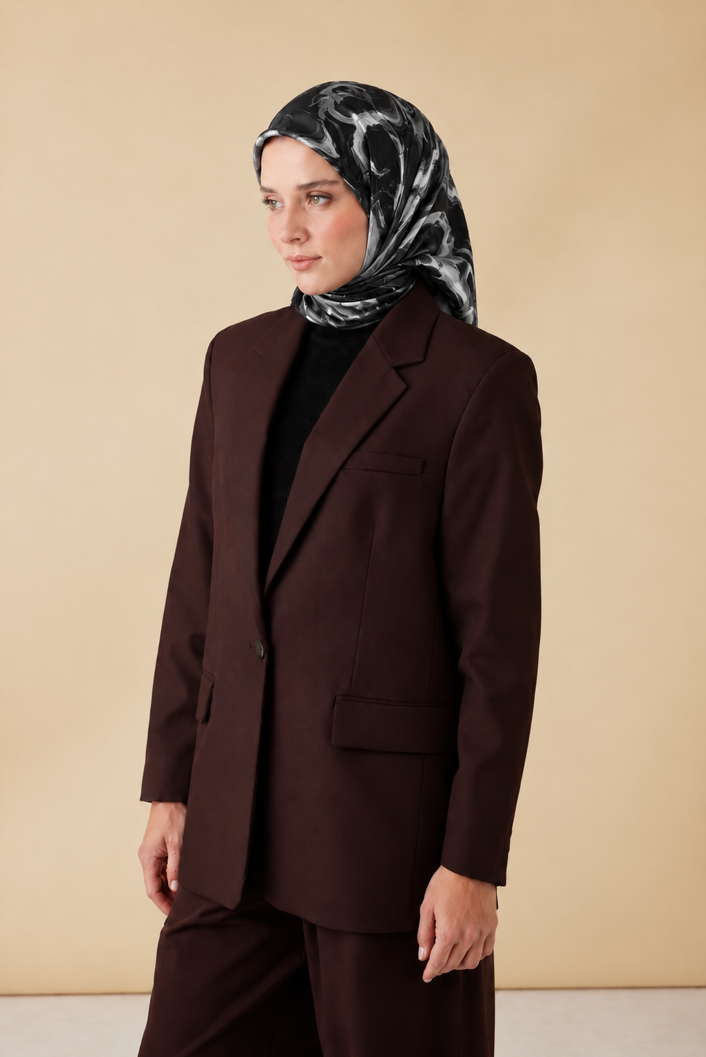 EVA TİVİL İPEK EŞARP 90*90 CM - SİYAH