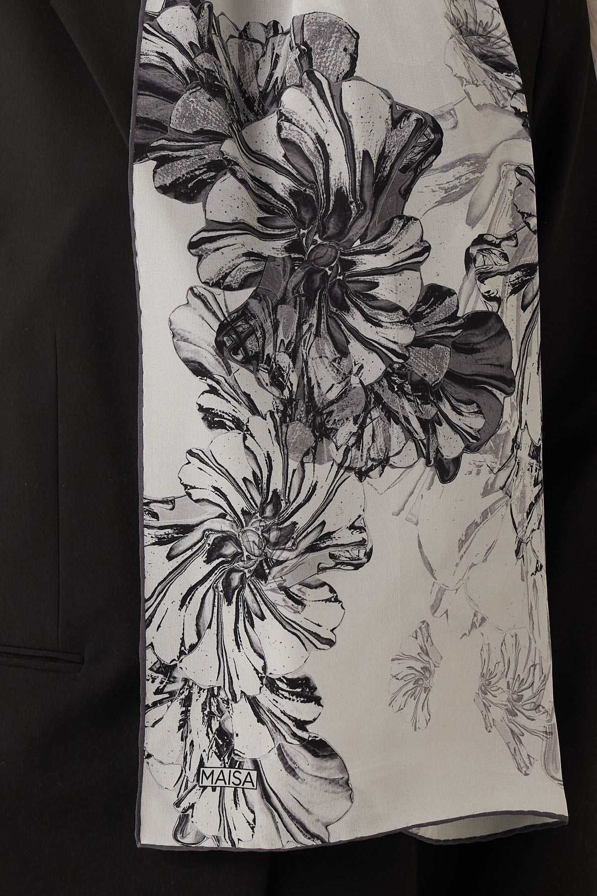 EZGİN KREP İPEK ŞAL 70*190 CM - GRİ