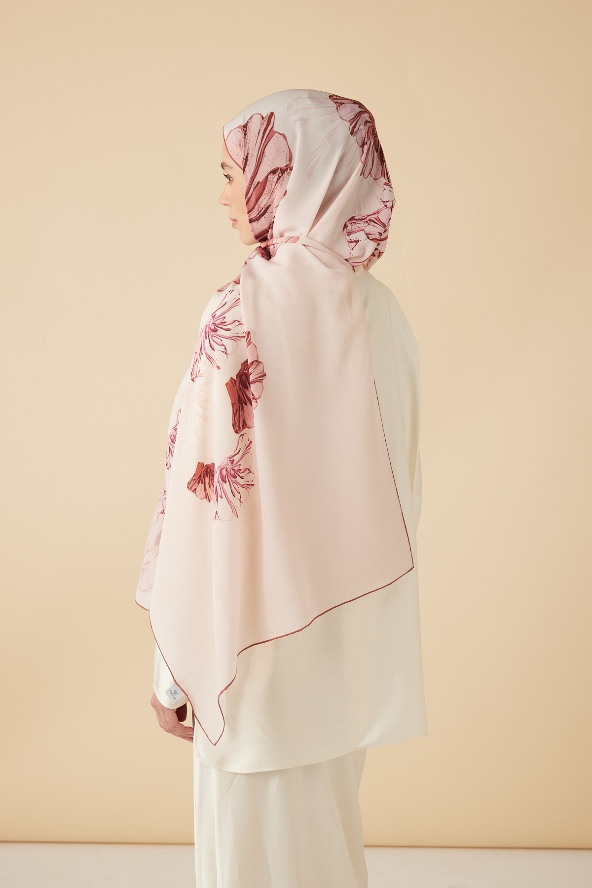 EZGİN KREP İPEK ŞAL 70*190 CM - PUDRA PEMBE
